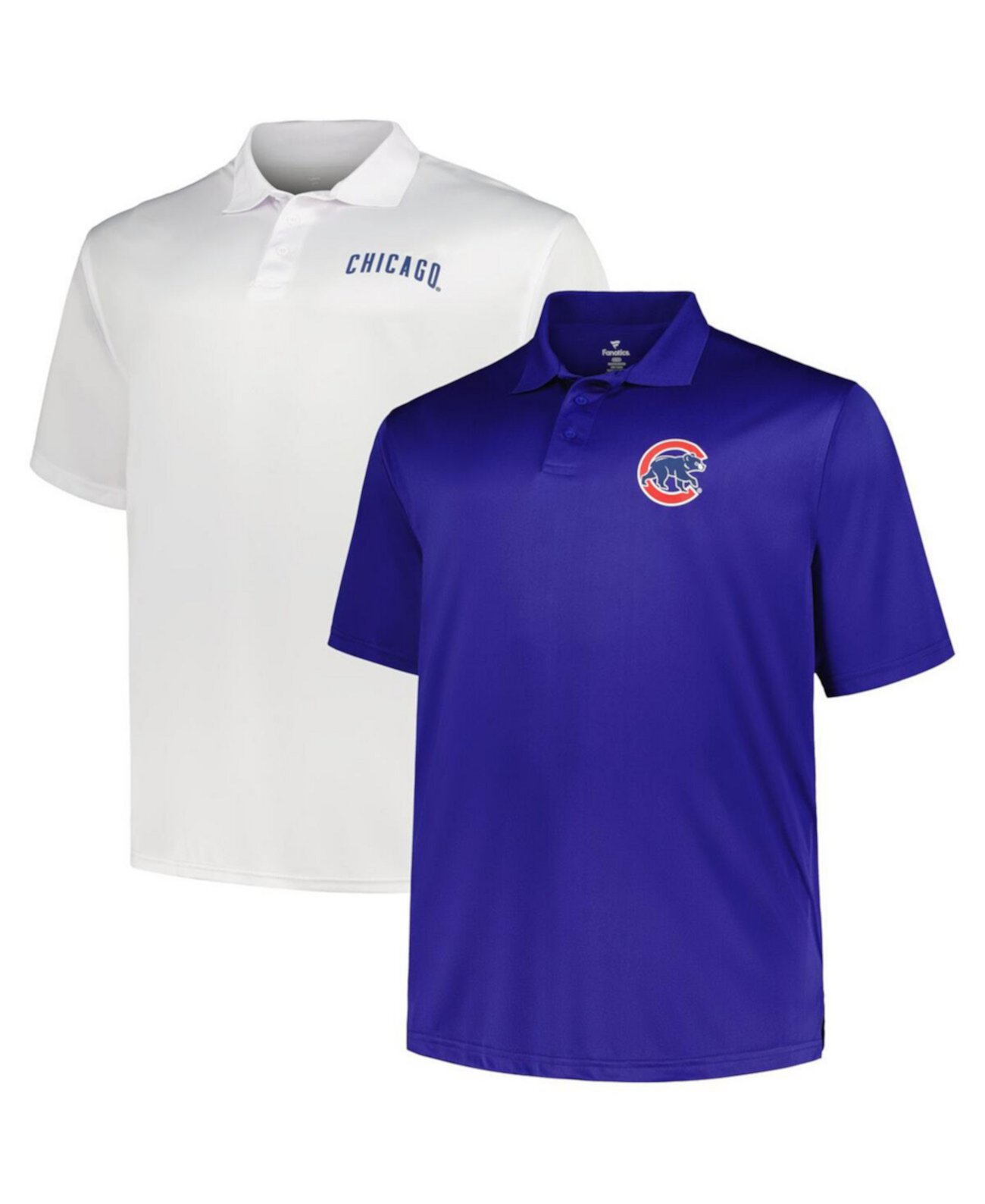 Мужской комплект из двух однотонных рубашек-поло Fanatics Royal, белый Chicago Cubs Big and Tall Profile