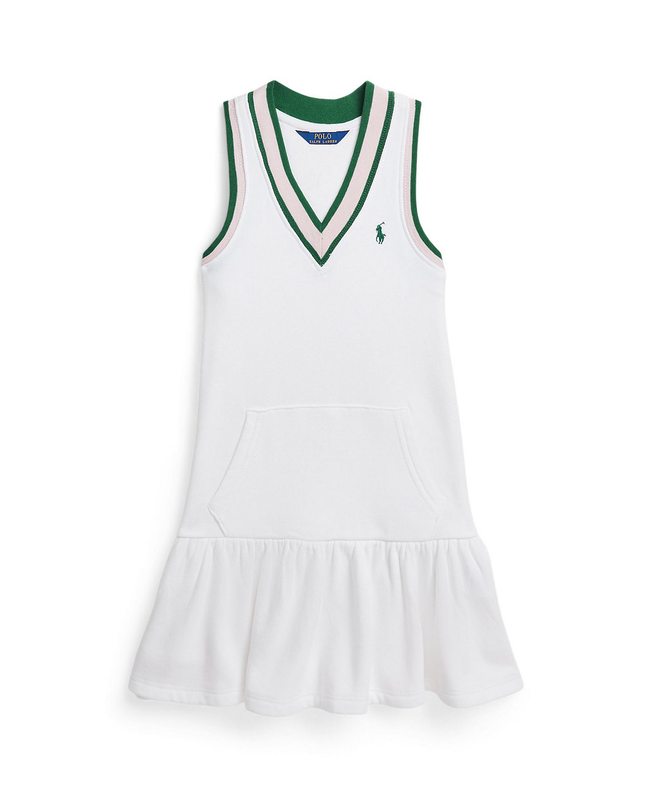 Хлопковое махровое платье в полоску в крикет для малышей и маленьких девочек Polo Ralph Lauren