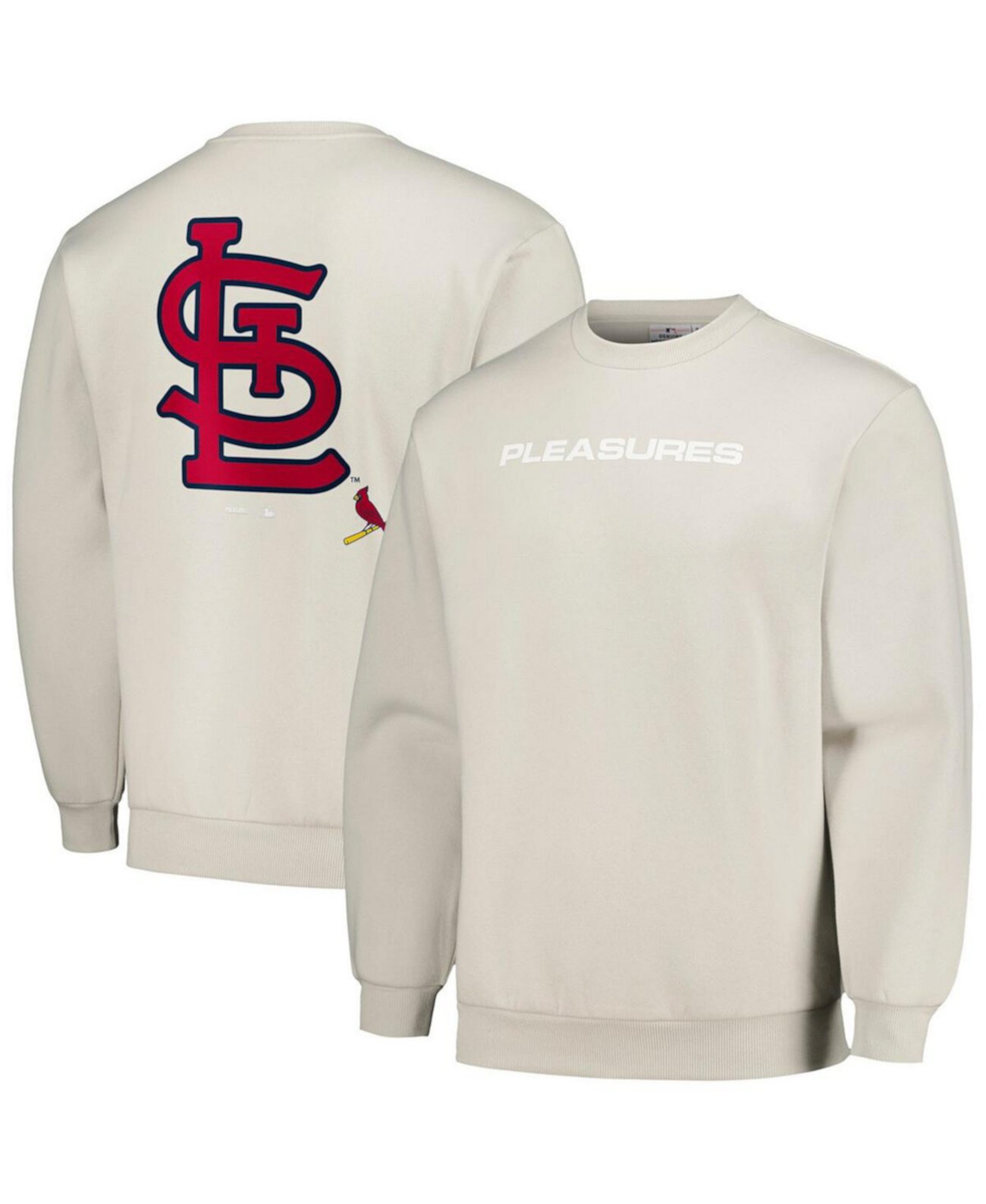 Серый мужской худи PLEASURES с логотипом St. Louis Cardinals, свободный крой Pleasures