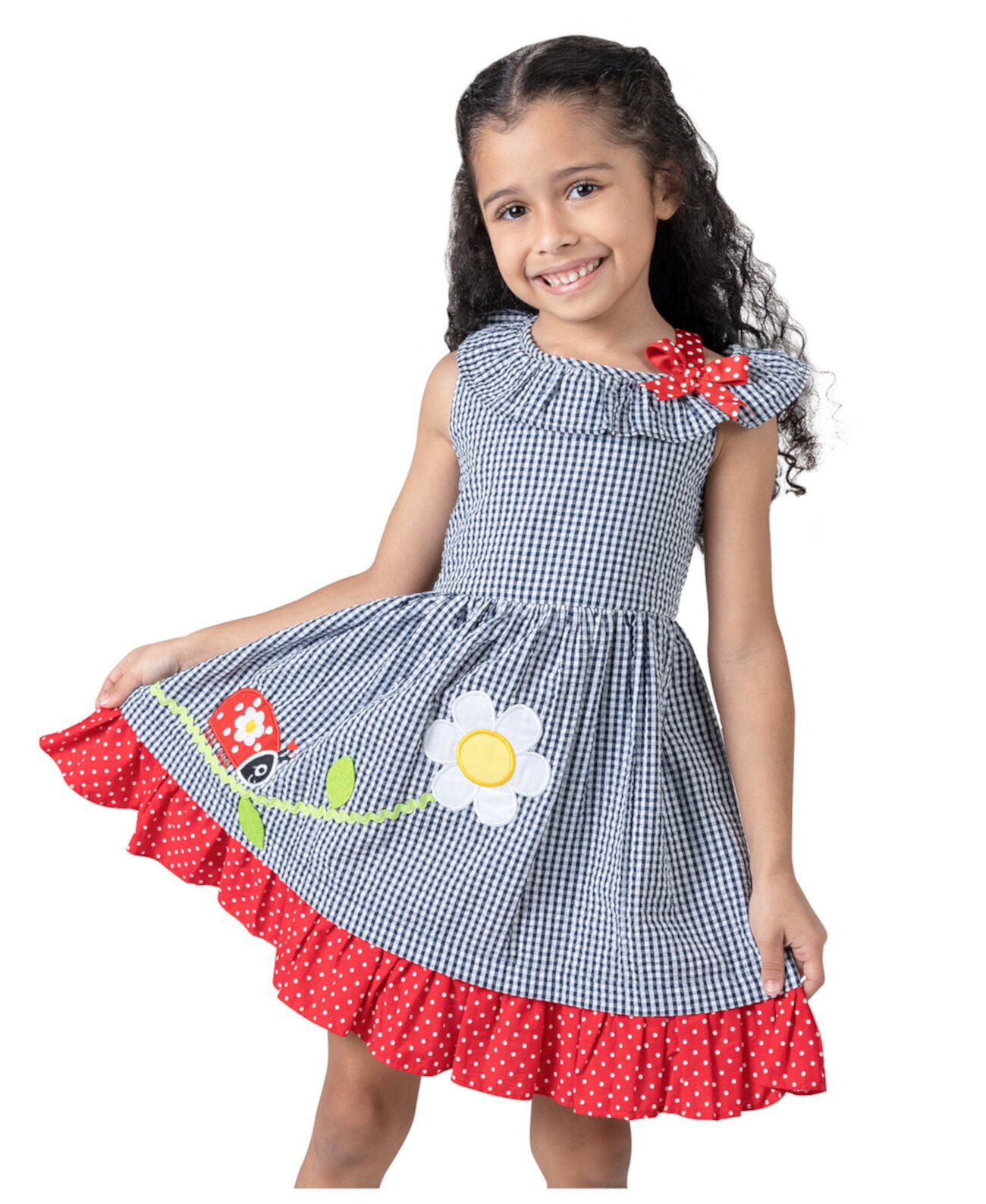 Платье из жатого хлопка без рукавов для маленьких девочек Lady Bug Rare Editions