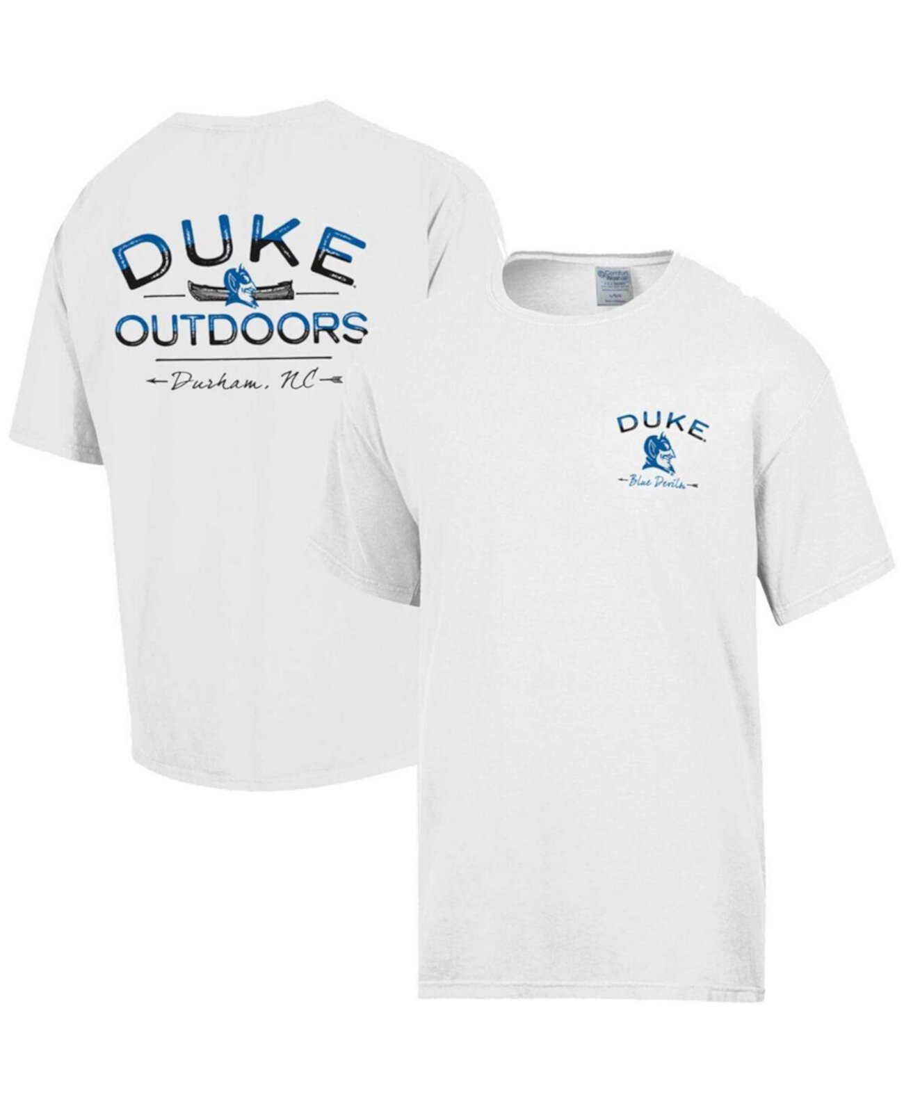 Мужская белая футболка Duke Blue Devils Great Outdoors Comfortwash