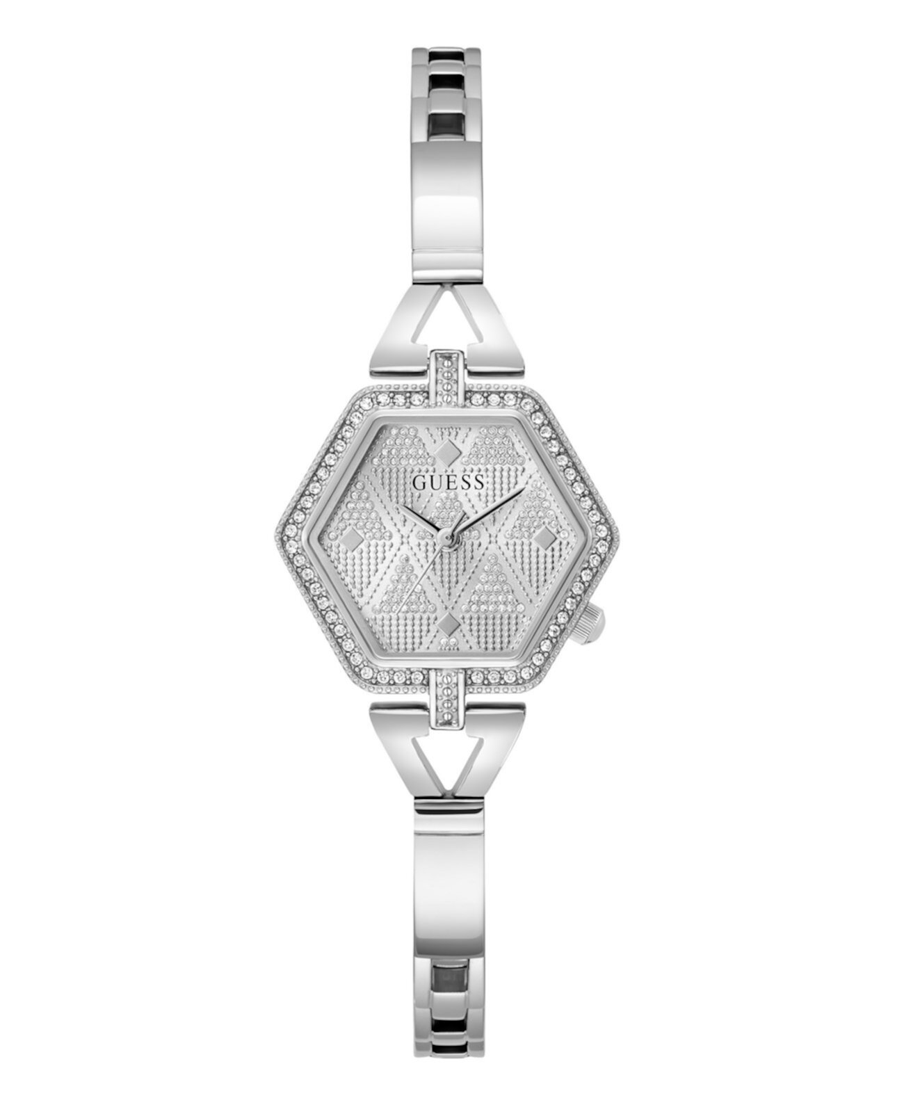 Женские аналоговые часы из серебристой стали, 28 мм GUESS
