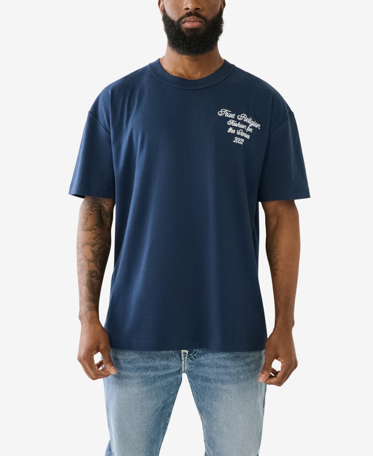 Мужские свободные футболки с короткими рукавами World Tour True Religion