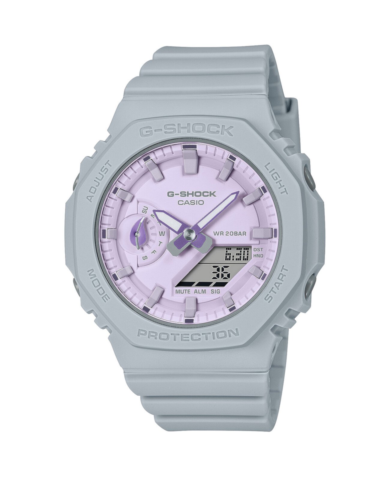 Женские аналоговые цифровые часы из серой смолы, 42,9 мм, GMAS2100NC8A G-Shock