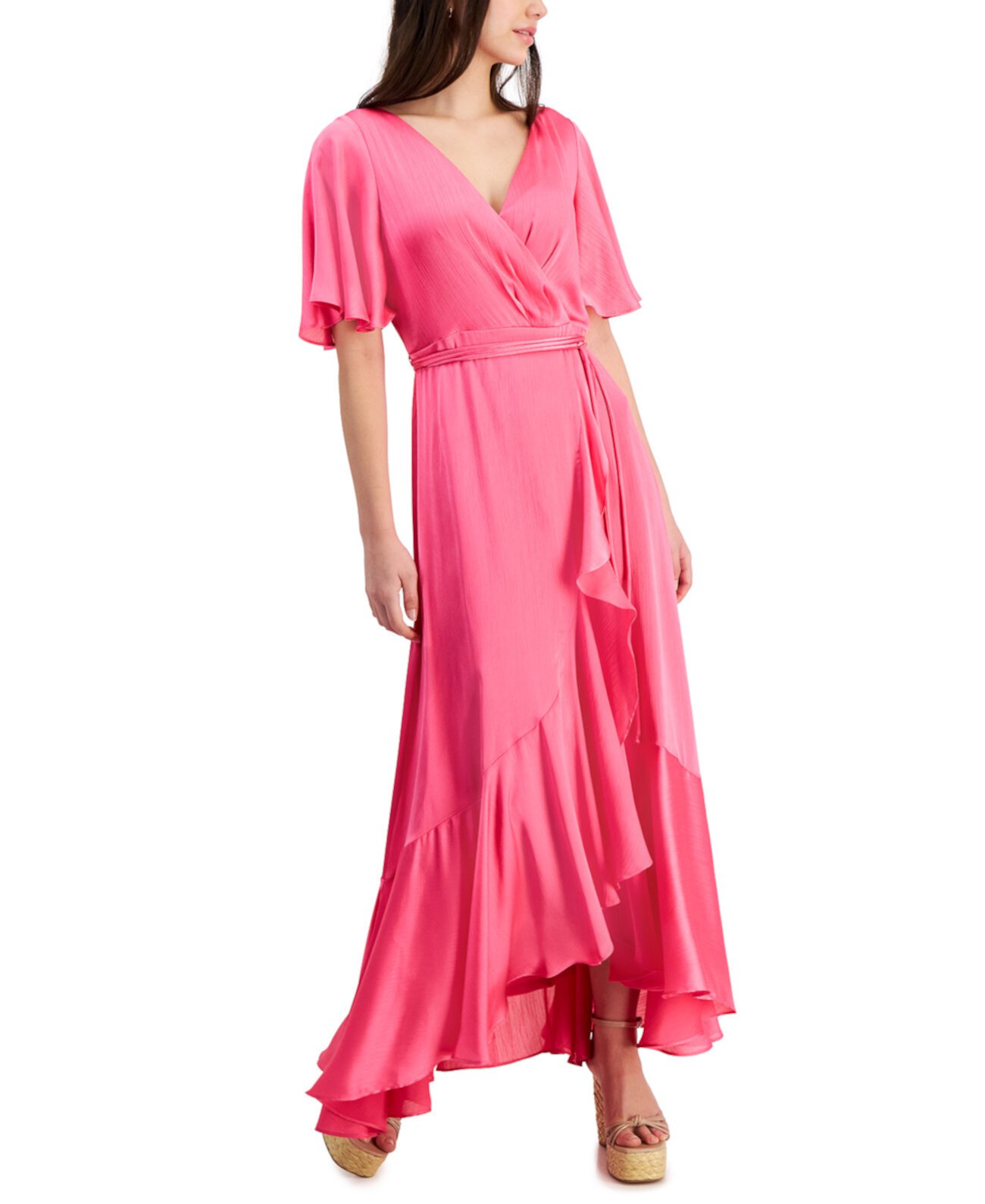 Women's Flutter-Sleeve High-Low A-Line Dress Taylor