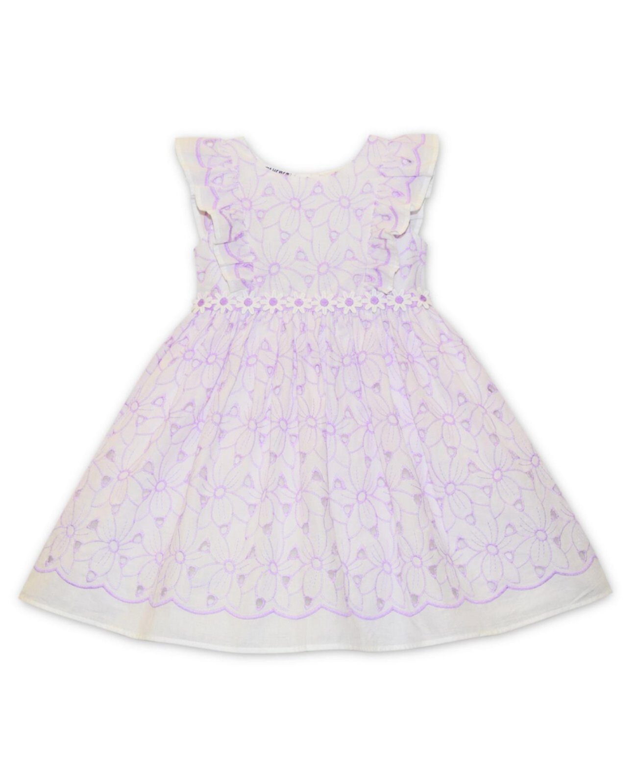 Хлопковое платье с цветочным принтом и люверсами для маленьких девочек Blueberi Boulevard