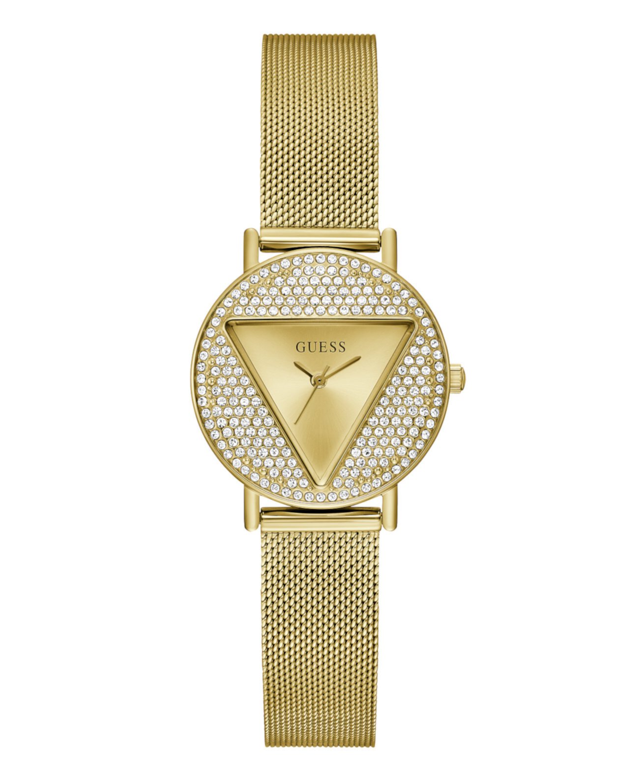 Женские аналоговые золотистые часы с сеткой из нержавеющей стали, 30 мм GUESS