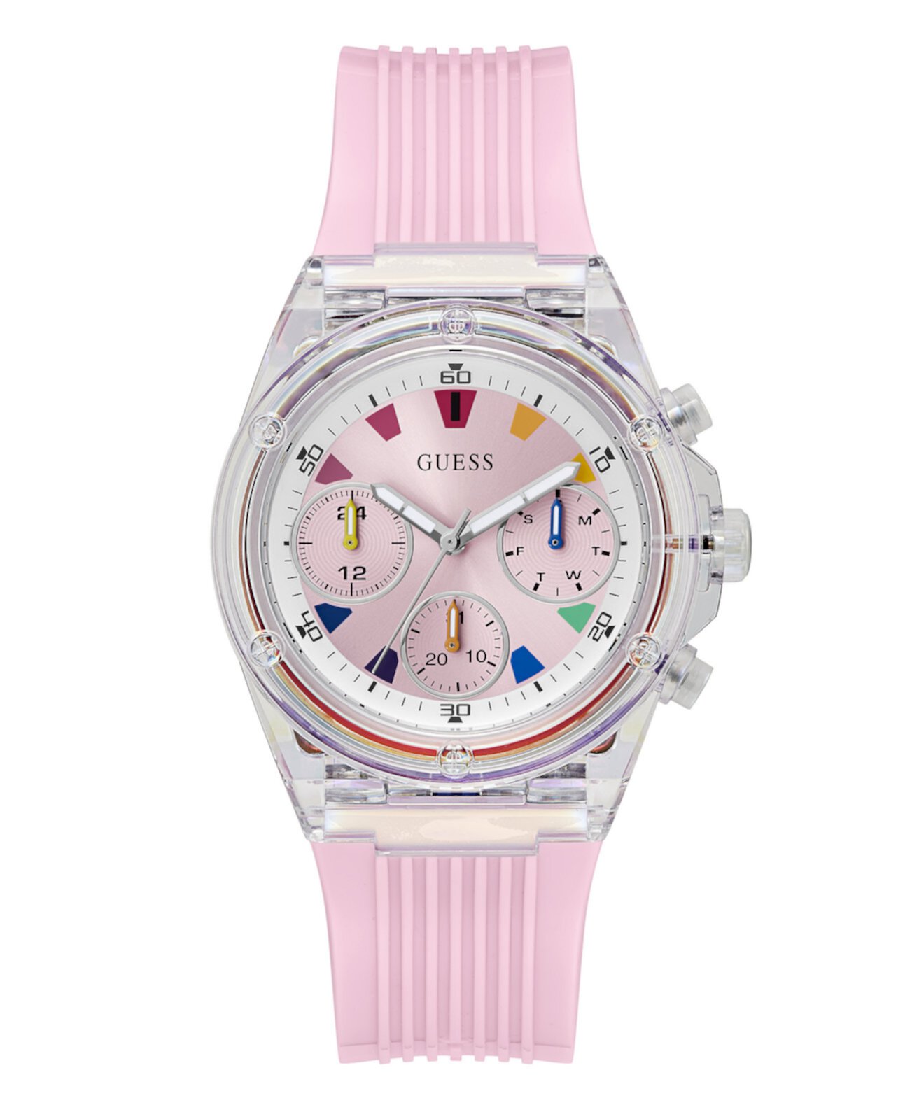 Женские аналоговые розовые часы из искусственной кожи, 39 мм GUESS