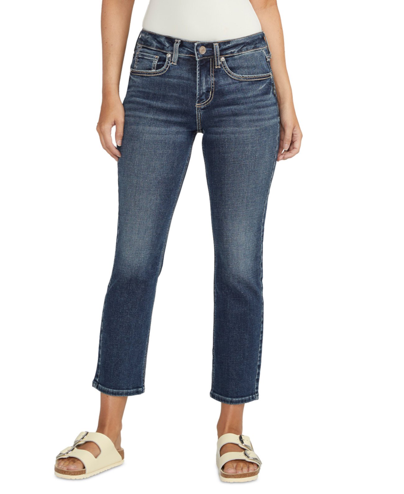 Женские укороченные прямые джинсы Suki Silver Jeans Co.