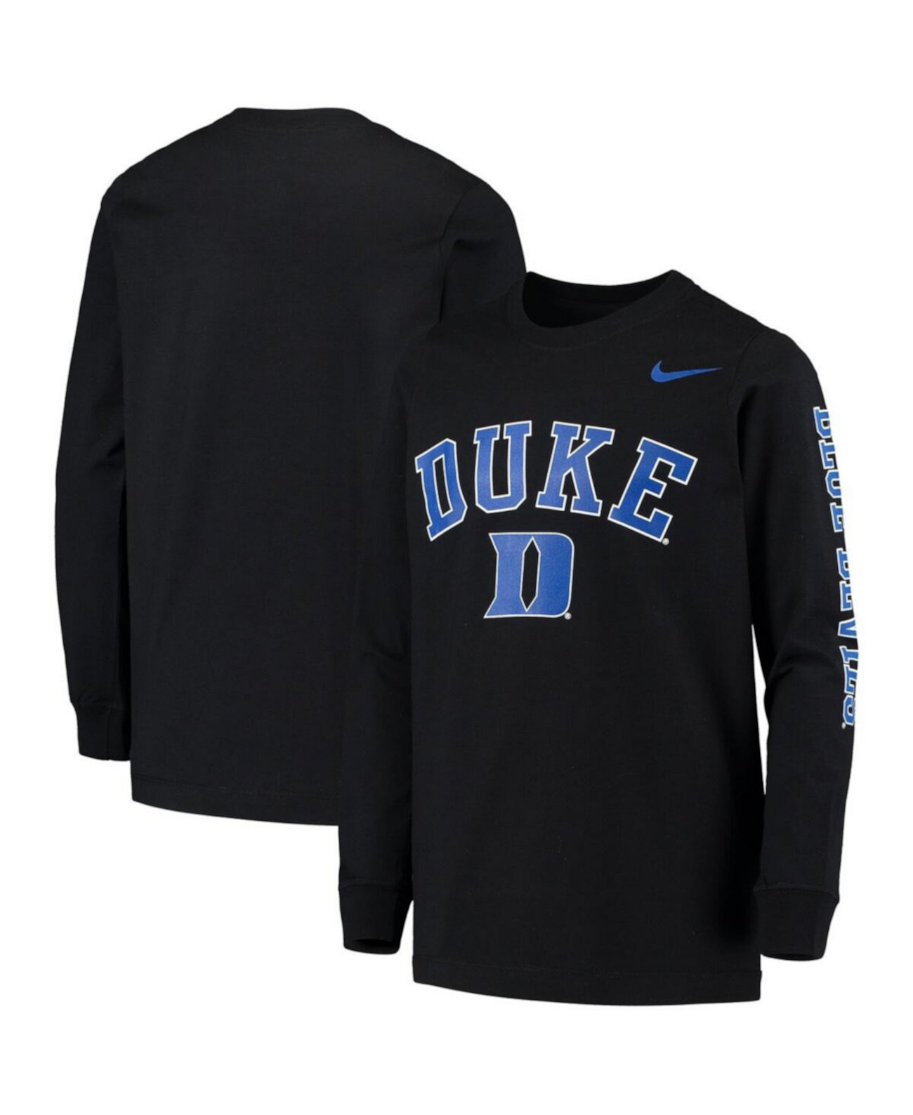 Черная футболка с длинными рукавами и логотипом Big Boys Duke Blue Devils Arch & Logo 2-Hit Nike