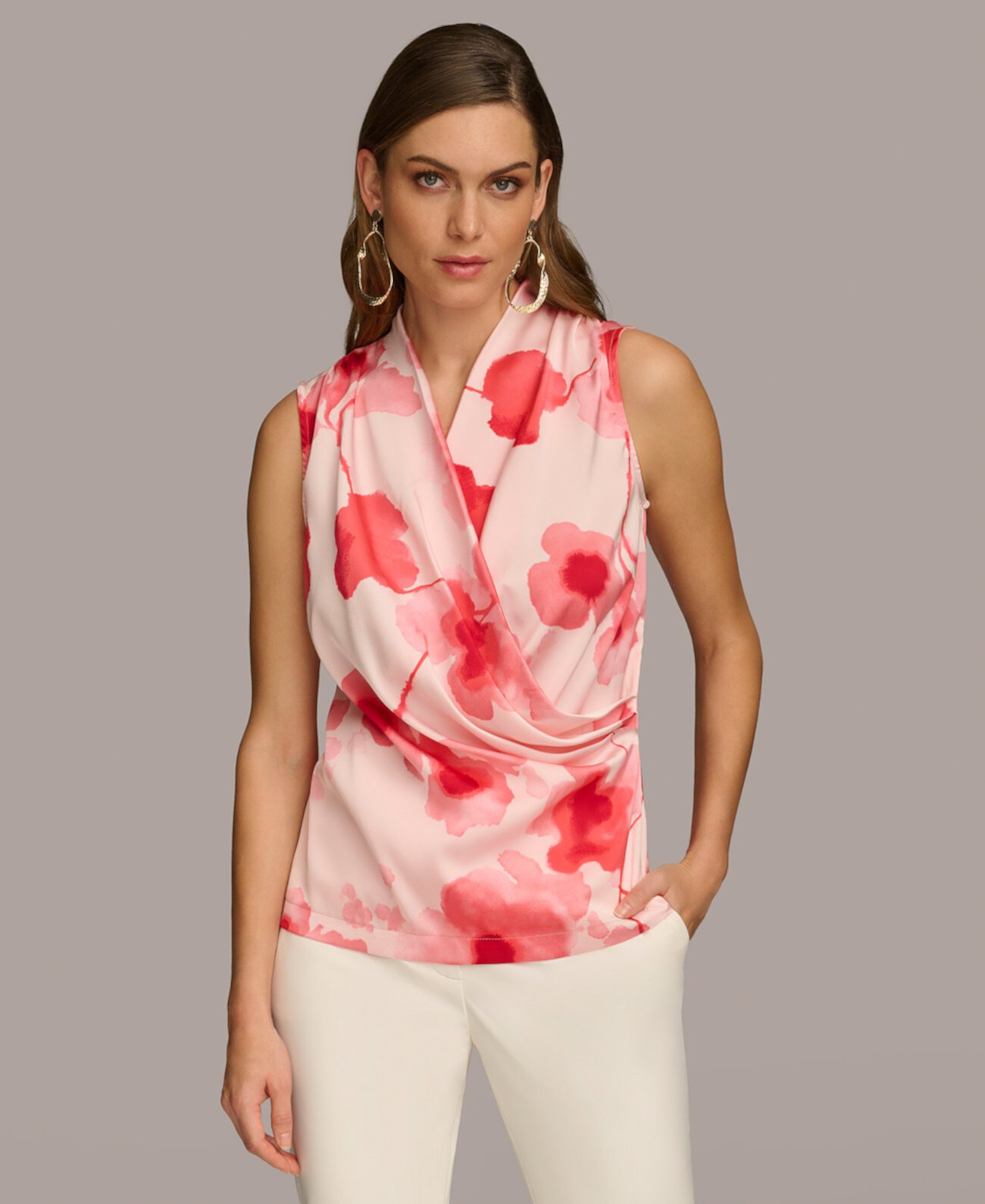Женская блузка с цветочным принтом Donna Karan New York