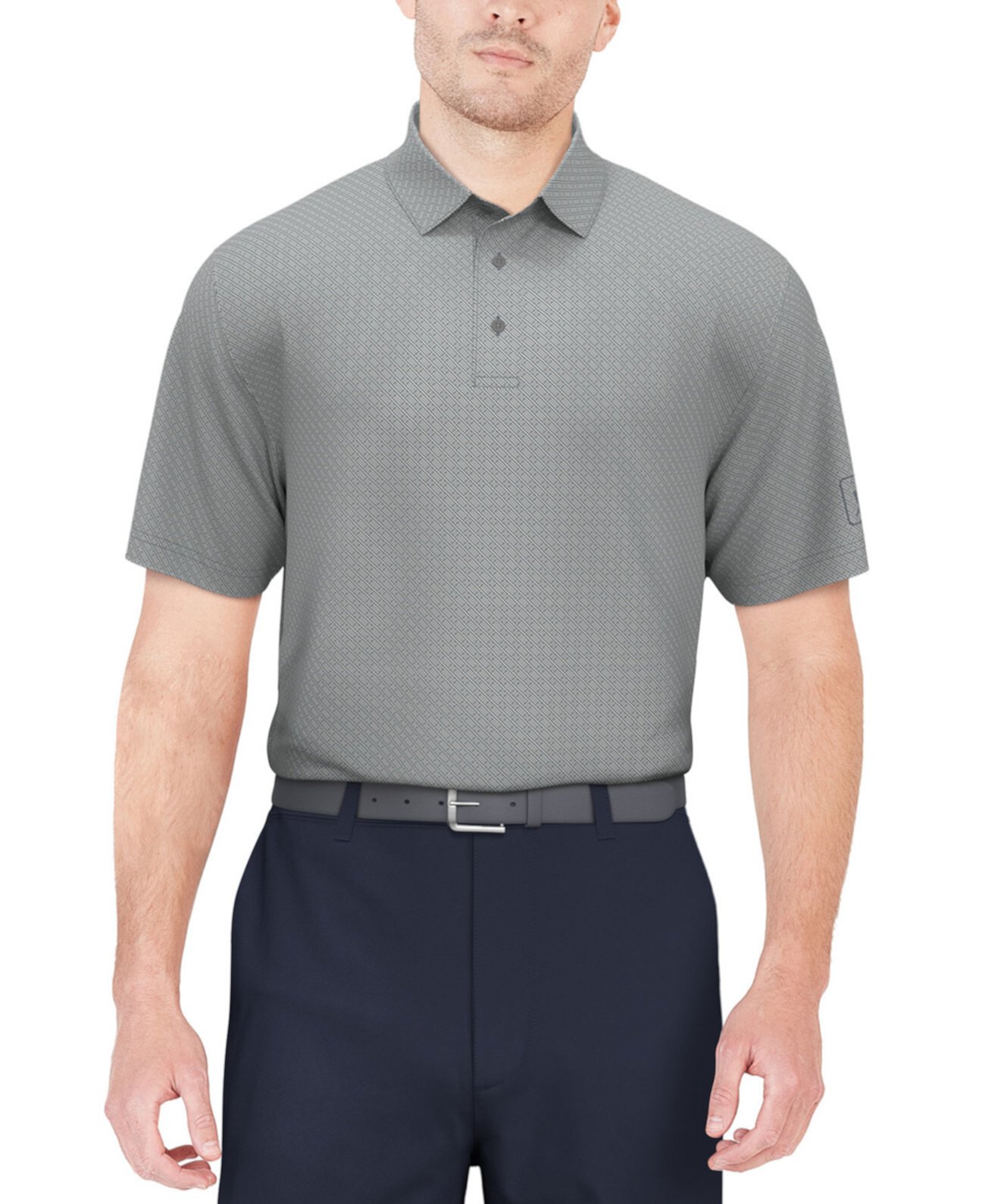 Мужская рубашка-поло с короткими рукавами из жаккардового принта с геометрическим рисунком PGA TOUR