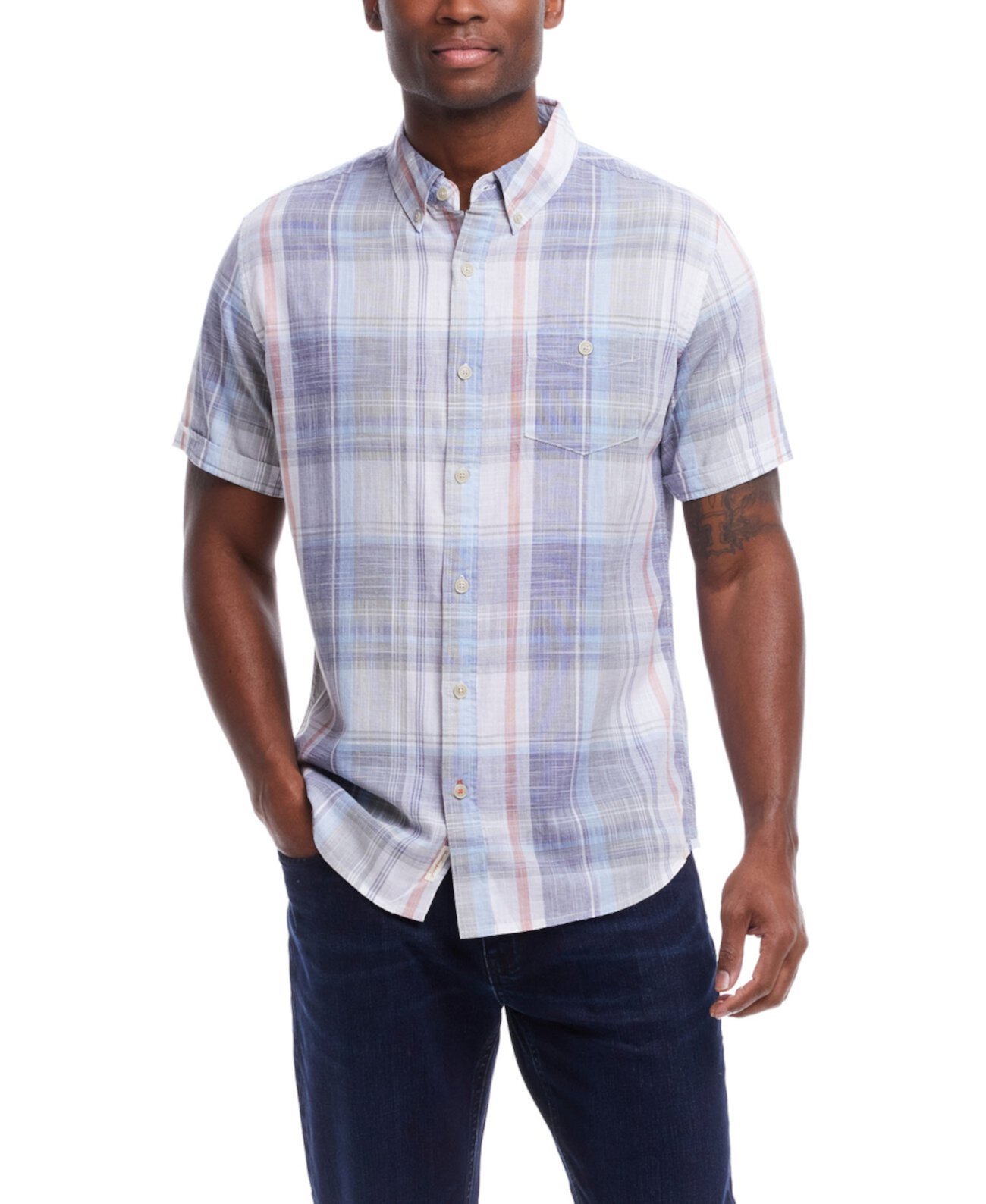 Мужская клетчатая рубашка с коротким рукавом Weatherproof Vintage