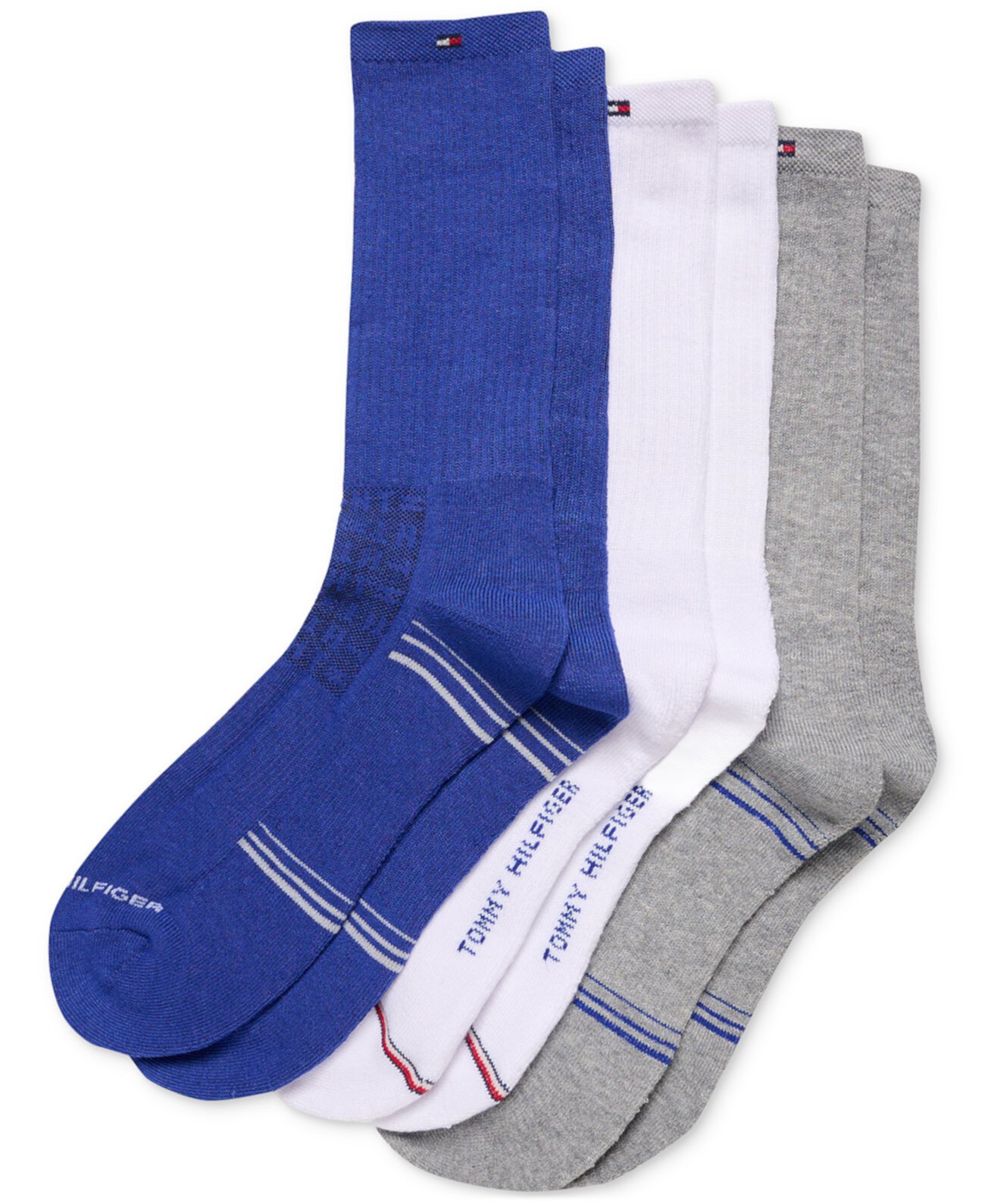 Мужские носки средней длины с мягкой подкладкой, разные узоры, упаковка из 3 шт. Tommy Hilfiger
