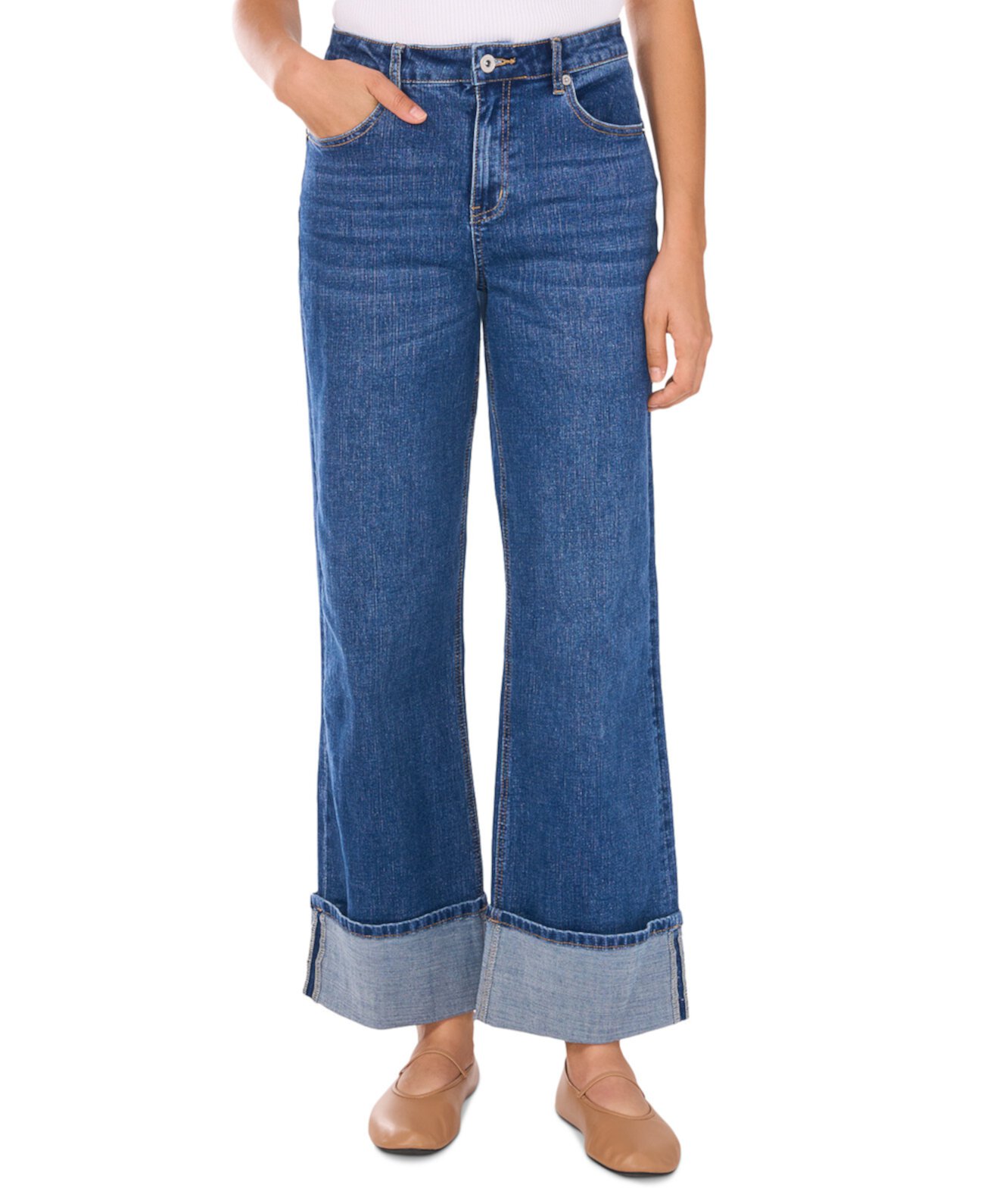 Women's Denim Roll-Cuff Wide-Leg Jeans 1.State