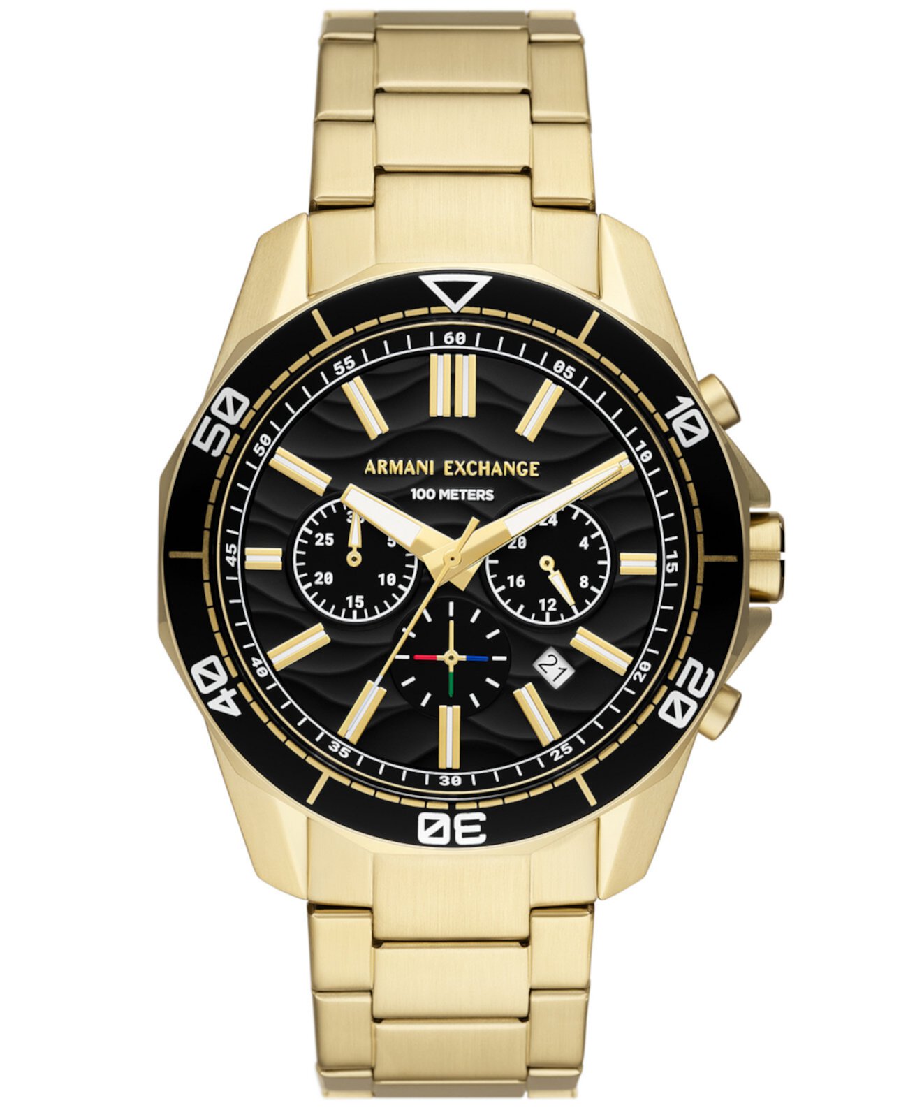 Мужские часы Spencer Chronograph из нержавеющей стали золотистого цвета, 44 мм Armani