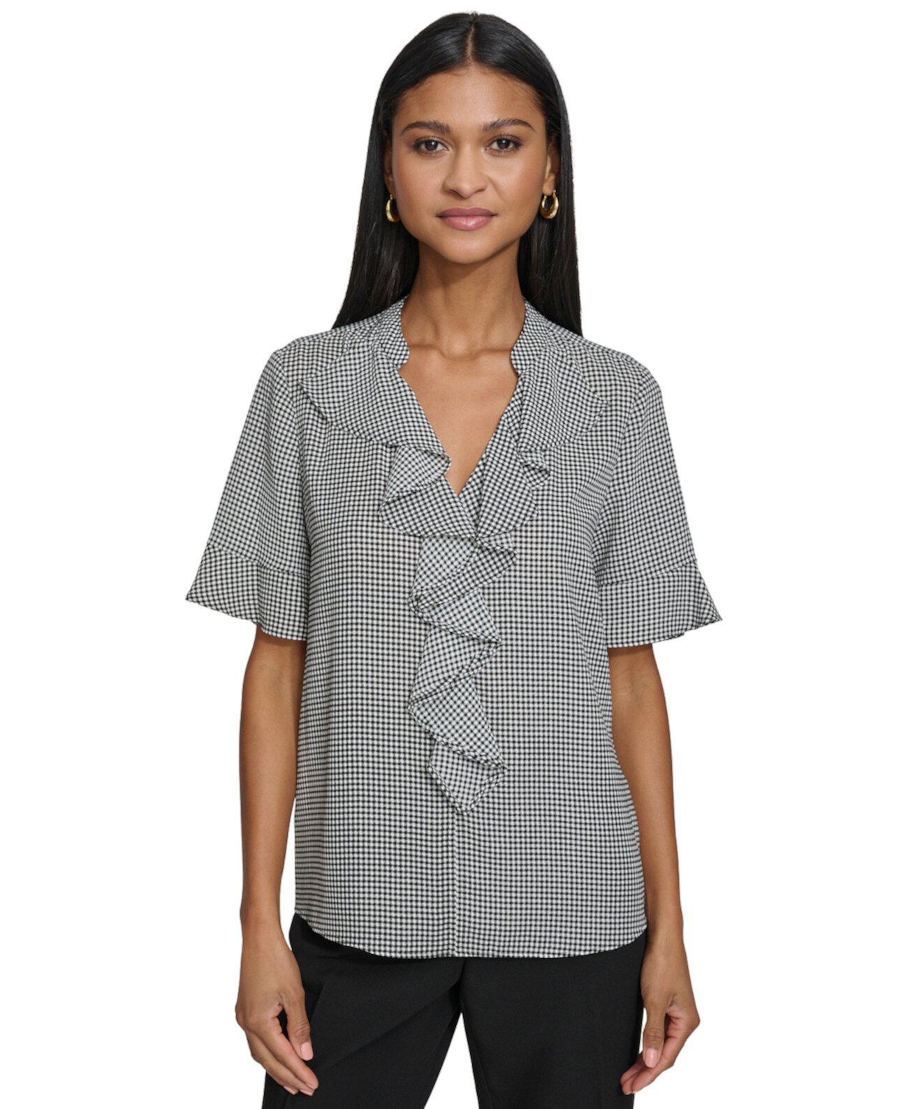 Женская блузка с рюшами и принтом Karl Lagerfeld Paris