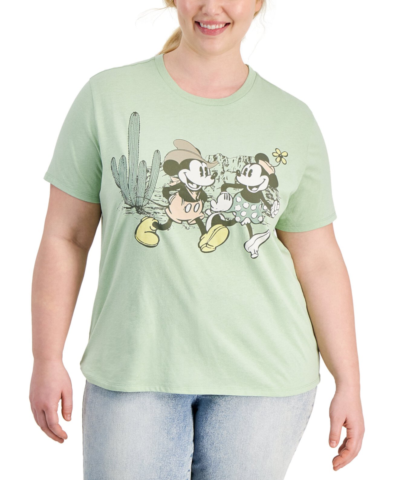 Женская футболка с круглым вырезом Mickey & Minnie Cactus Disney