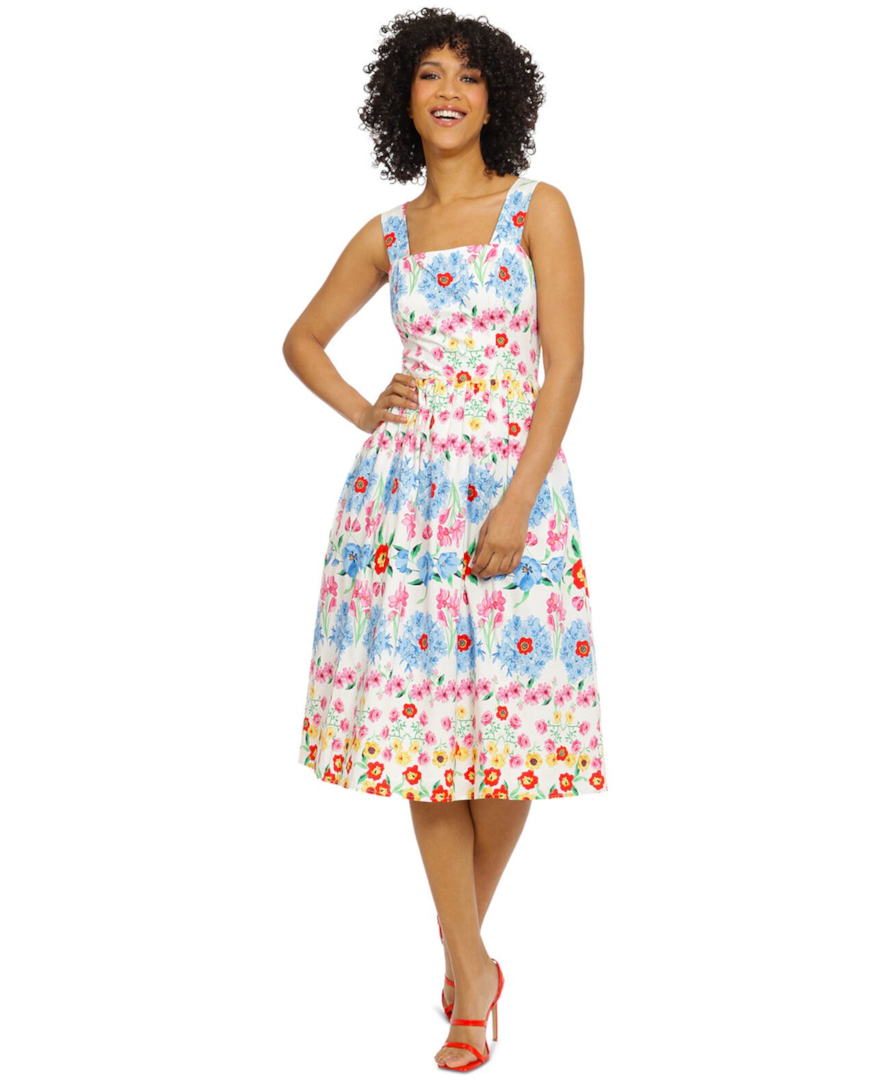 Женское расклешенное платье с цветочным принтом Maggy London