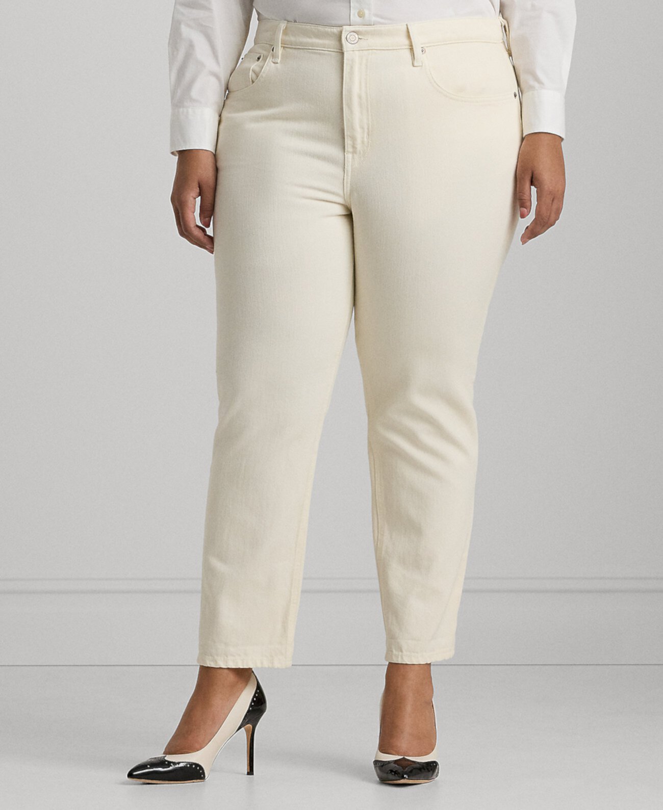 Зауженные до щиколотки джинсы больших размеров со средней посадкой LAUREN Ralph Lauren