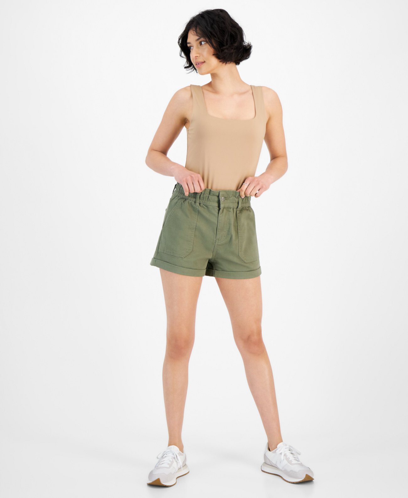 Женские шорты с манжетами на талии Paperbag, созданные для Macy's And Now This