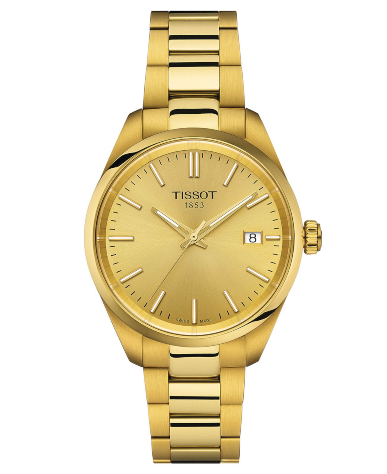 Часы унисекс Swiss PR 100 с золотым PVD-браслетом, 34 мм Tissot