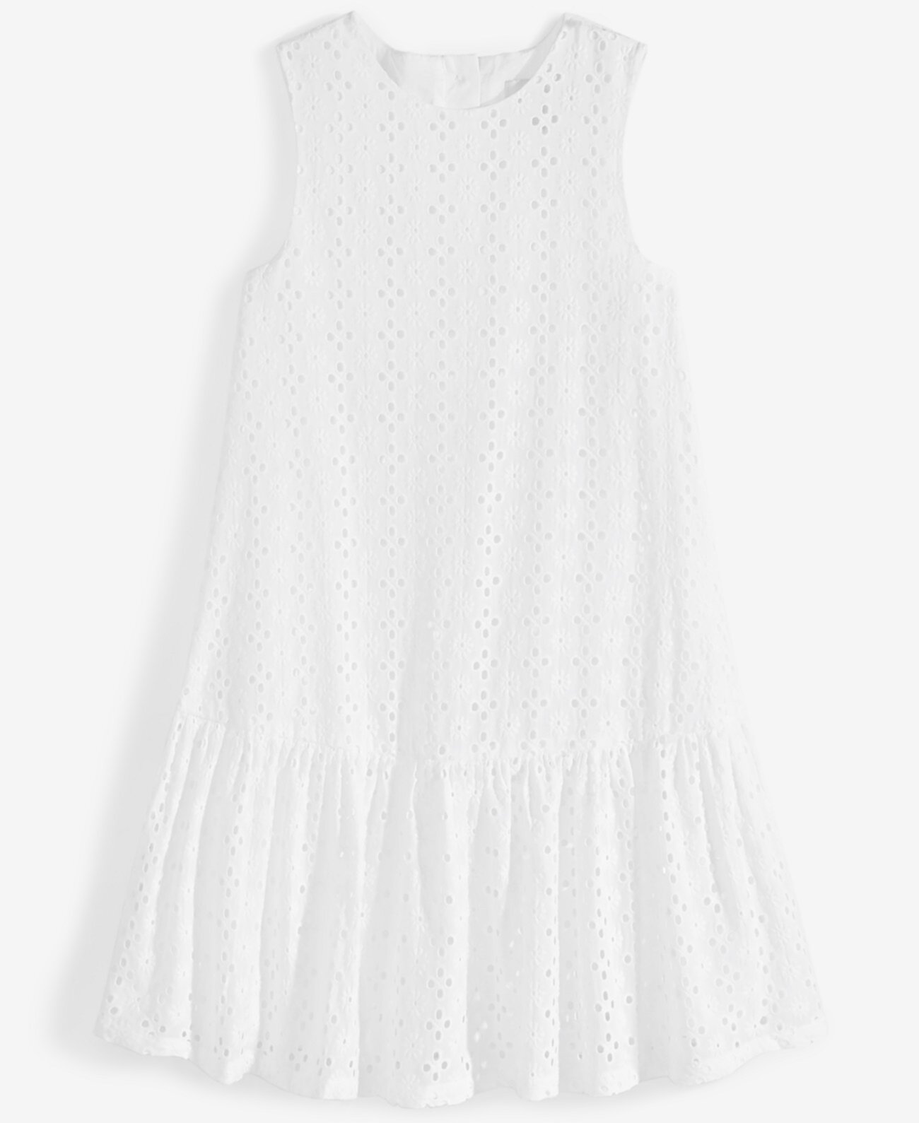Big Girl's Cotton Eyelet Tiered Sleeveless Dress, Created for Macy's On 34th