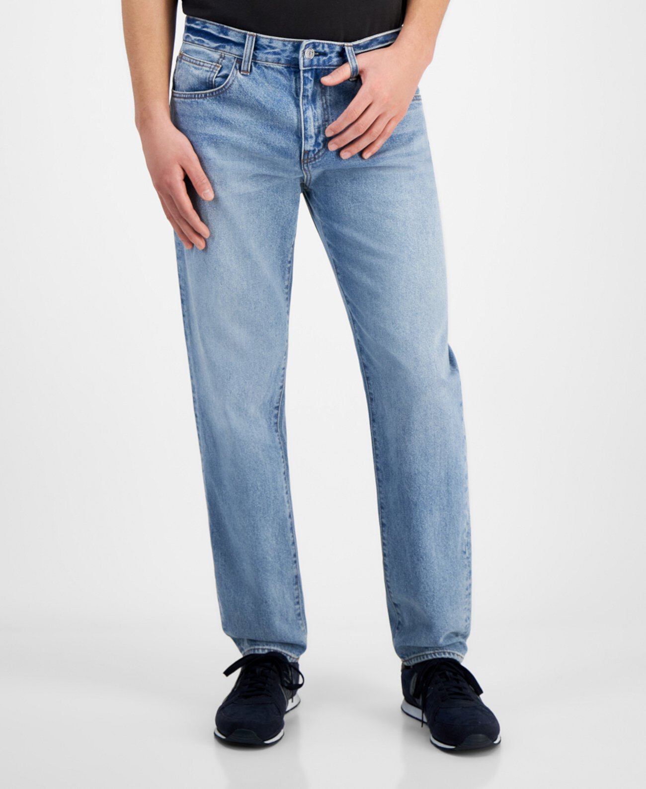 Мужские джинсы узкого кроя цвета индиго из денима Armani