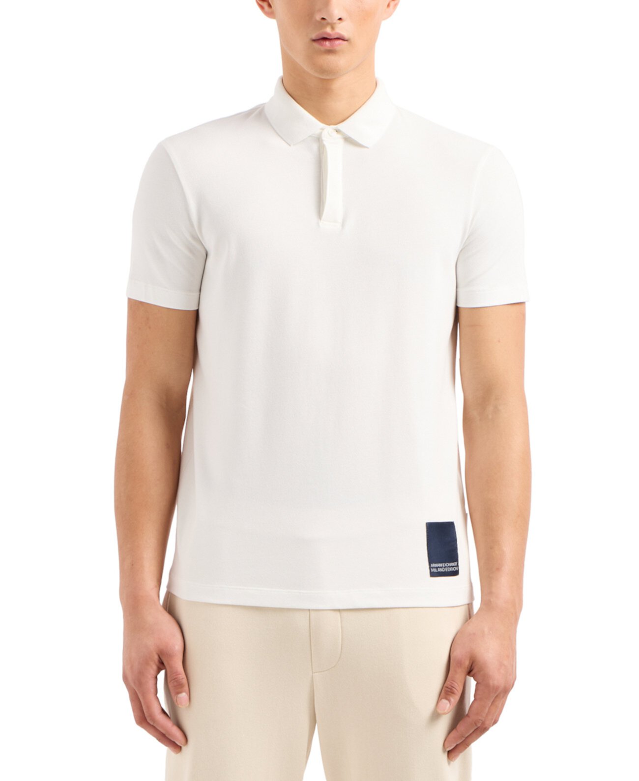 Мужская рубашка-поло стандартного кроя ограниченной серии Milano с нашивкой-логотипом Armani