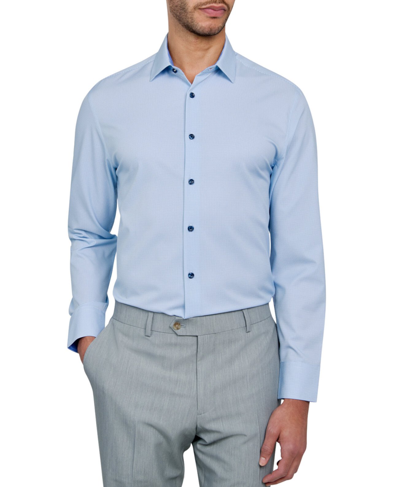 Мужская классическая рубашка приталенного кроя с микротекстурой CONSTRUCT
