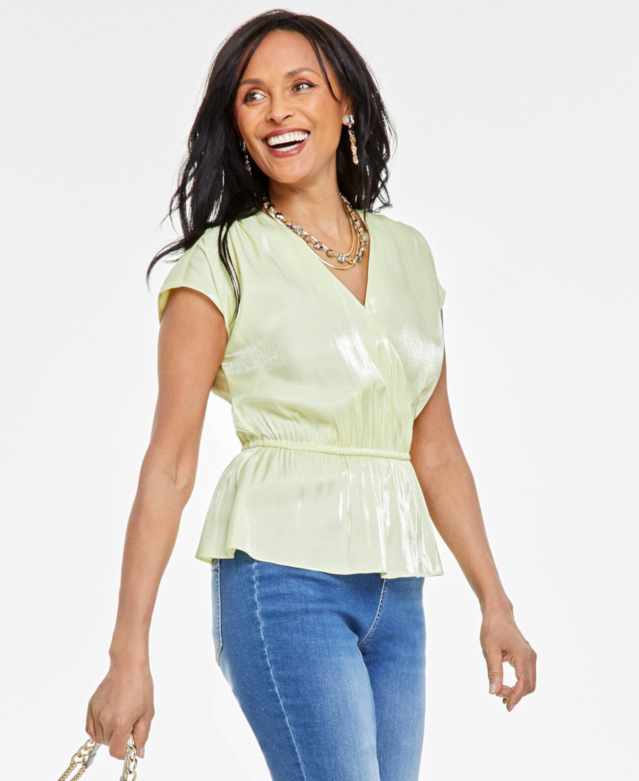 Женская блузка с короткими рукавами, созданная для Macy's I.N.C. International Concepts