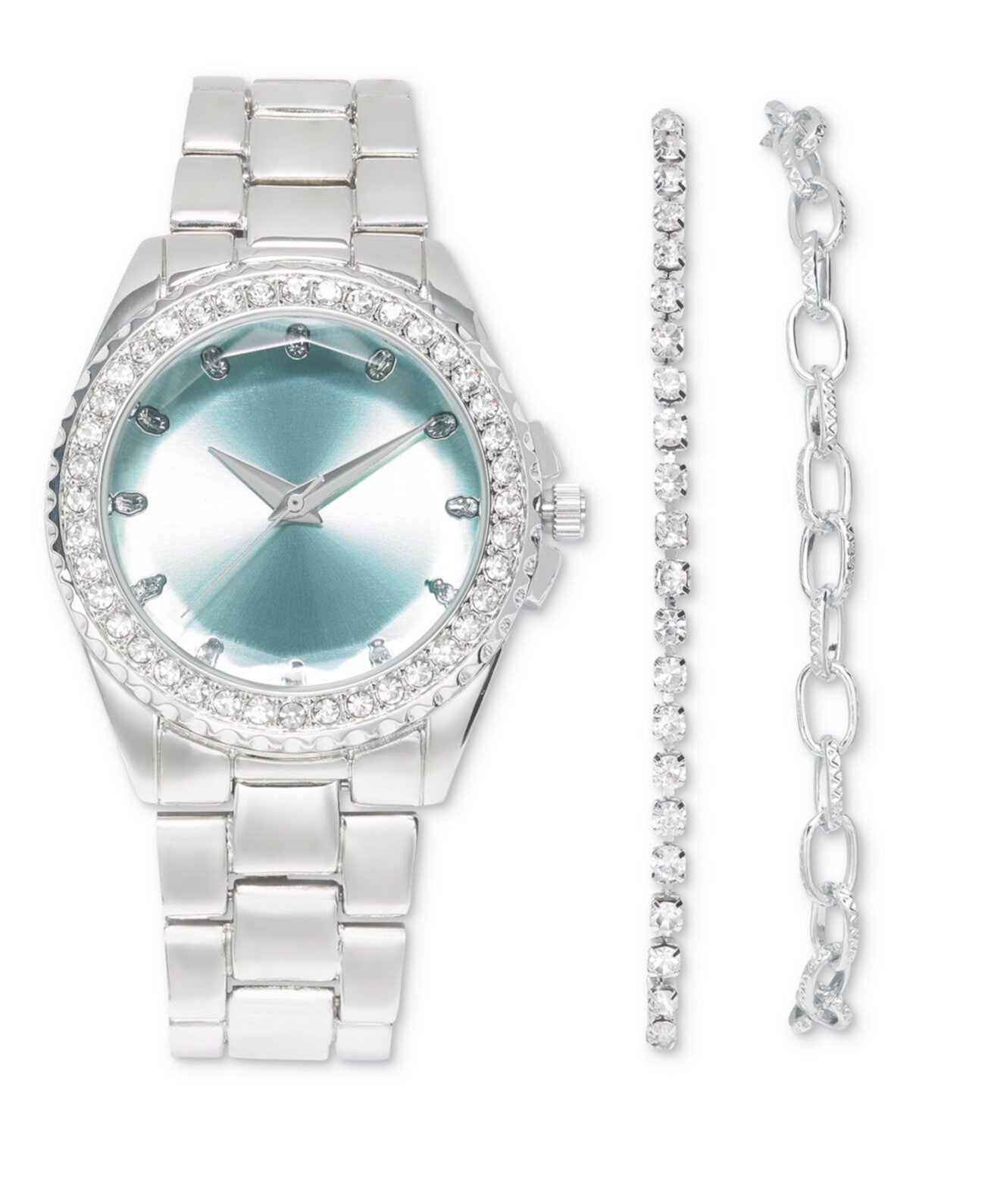 Подарочный набор женских серебристых часов-браслета диаметром 39 мм, созданный для Macy's I.N.C. International Concepts