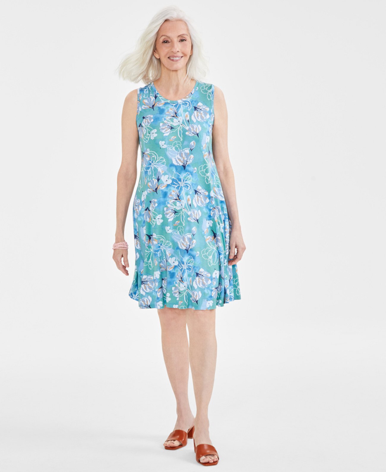 Платье Petite Arles с цветочным принтом, созданное для Macy's Style & Co