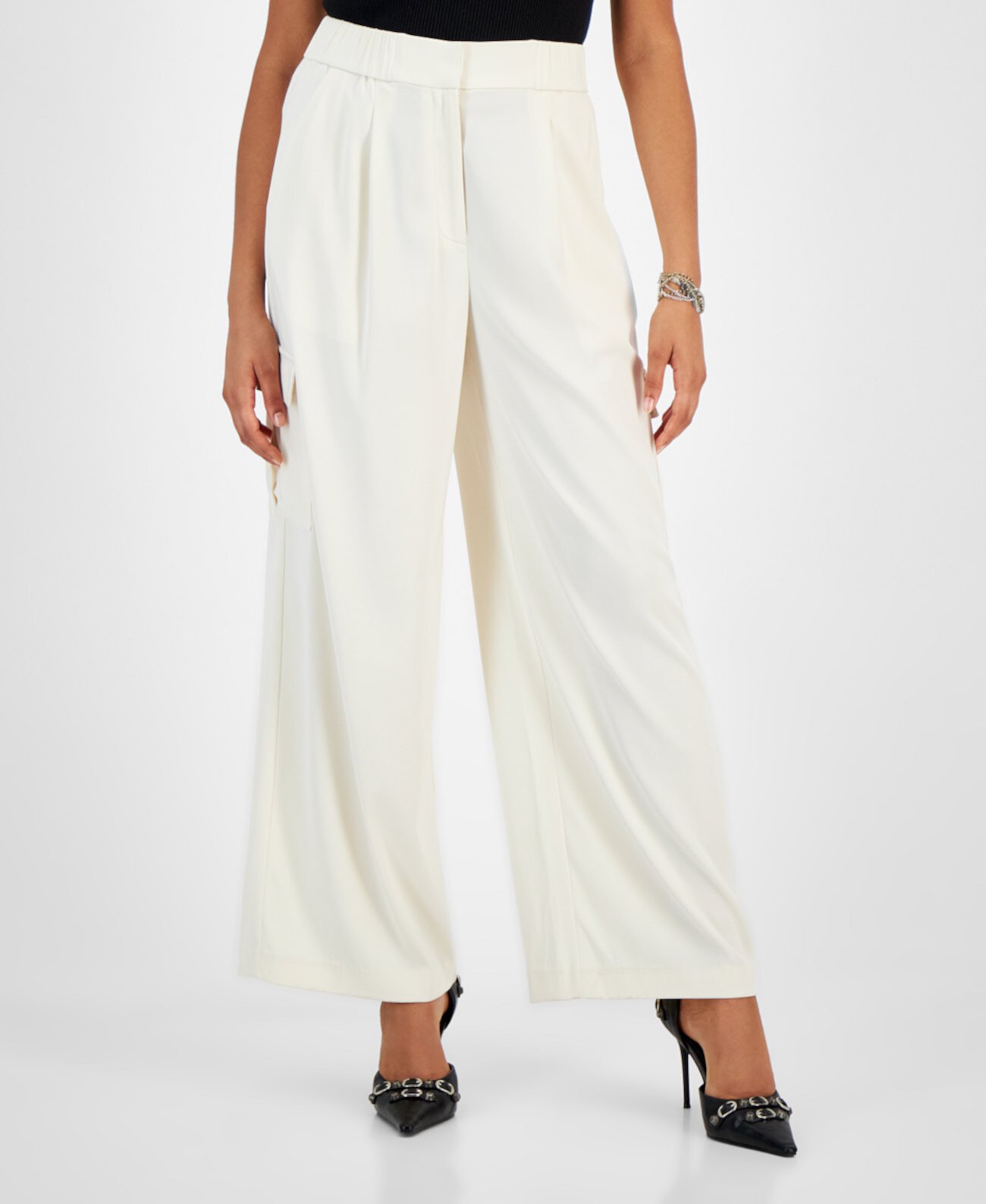 Женские плиссированные широкие брюки-карго с карманами, созданные для Macy's Bar III