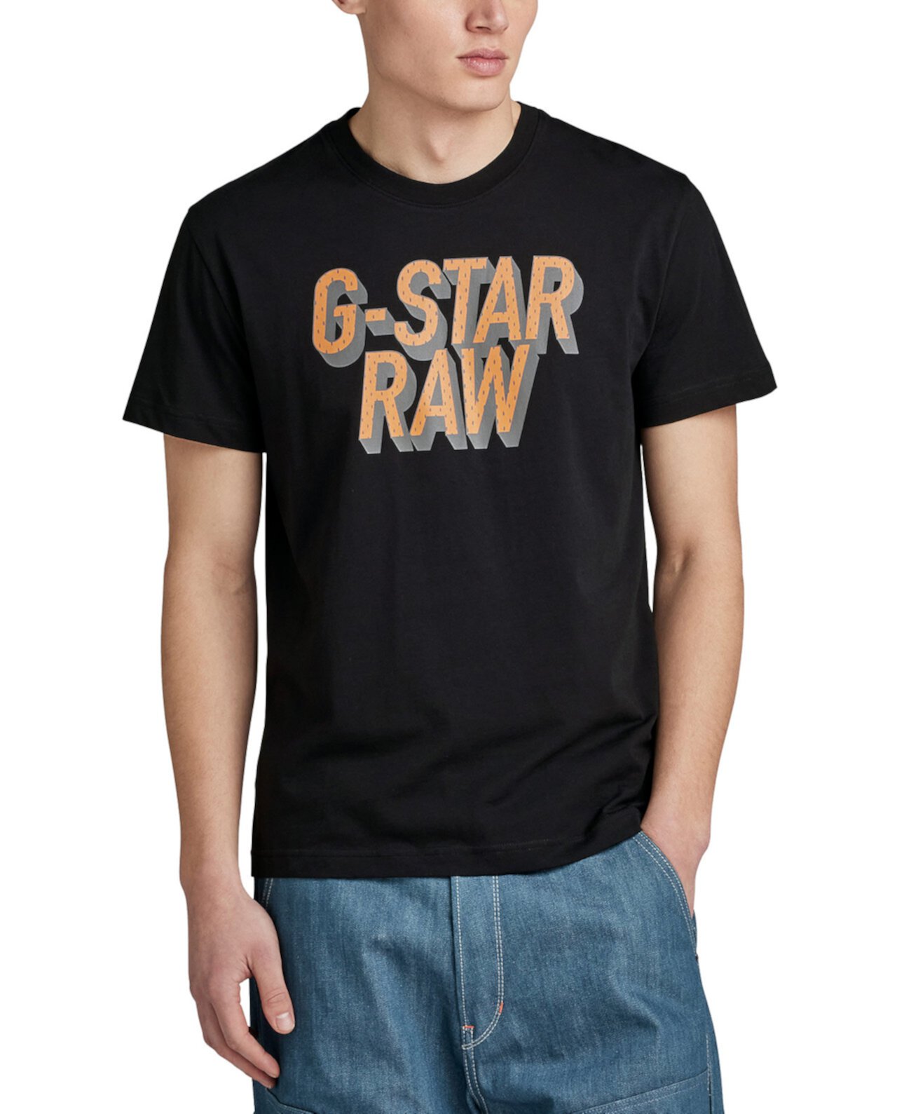 Мужская футболка обычного кроя с 3D-логотипом в горошек G-STAR RAW