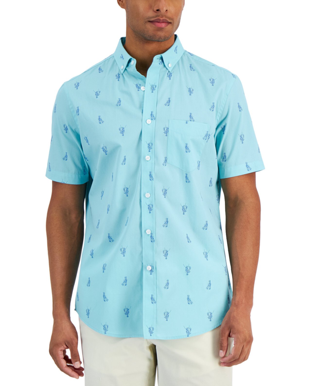 Мужская рубашка из поплина с принтом лобстера, созданная для Macy's Club Room