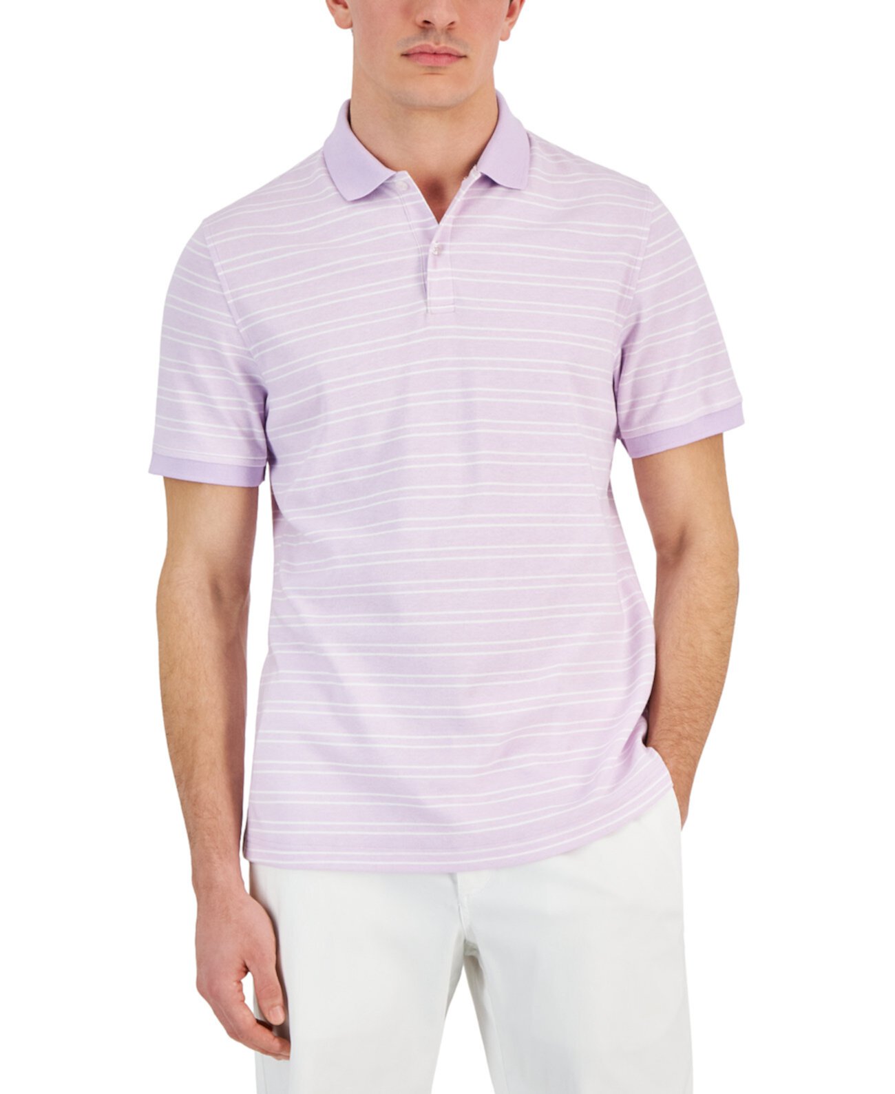 Мужская рубашка-поло с короткими рукавами в полоску Carter, созданная для Macy's Club Room