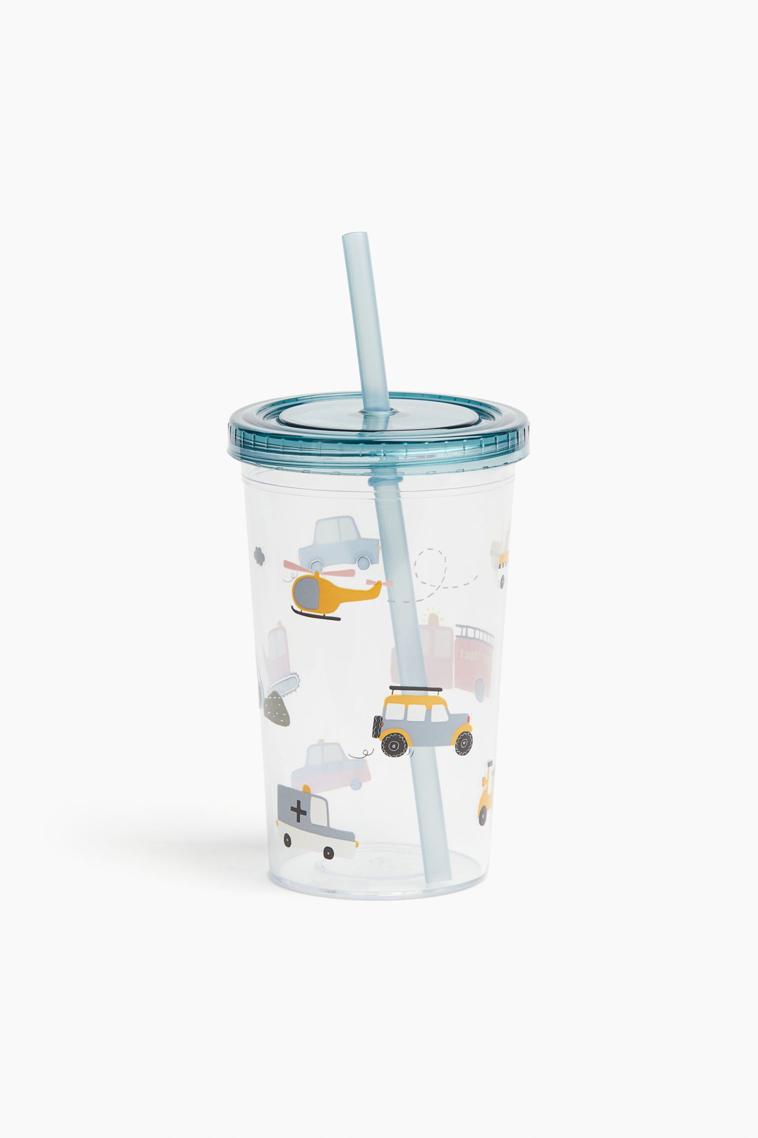 Patterned Plastic Mug with Straw H&M