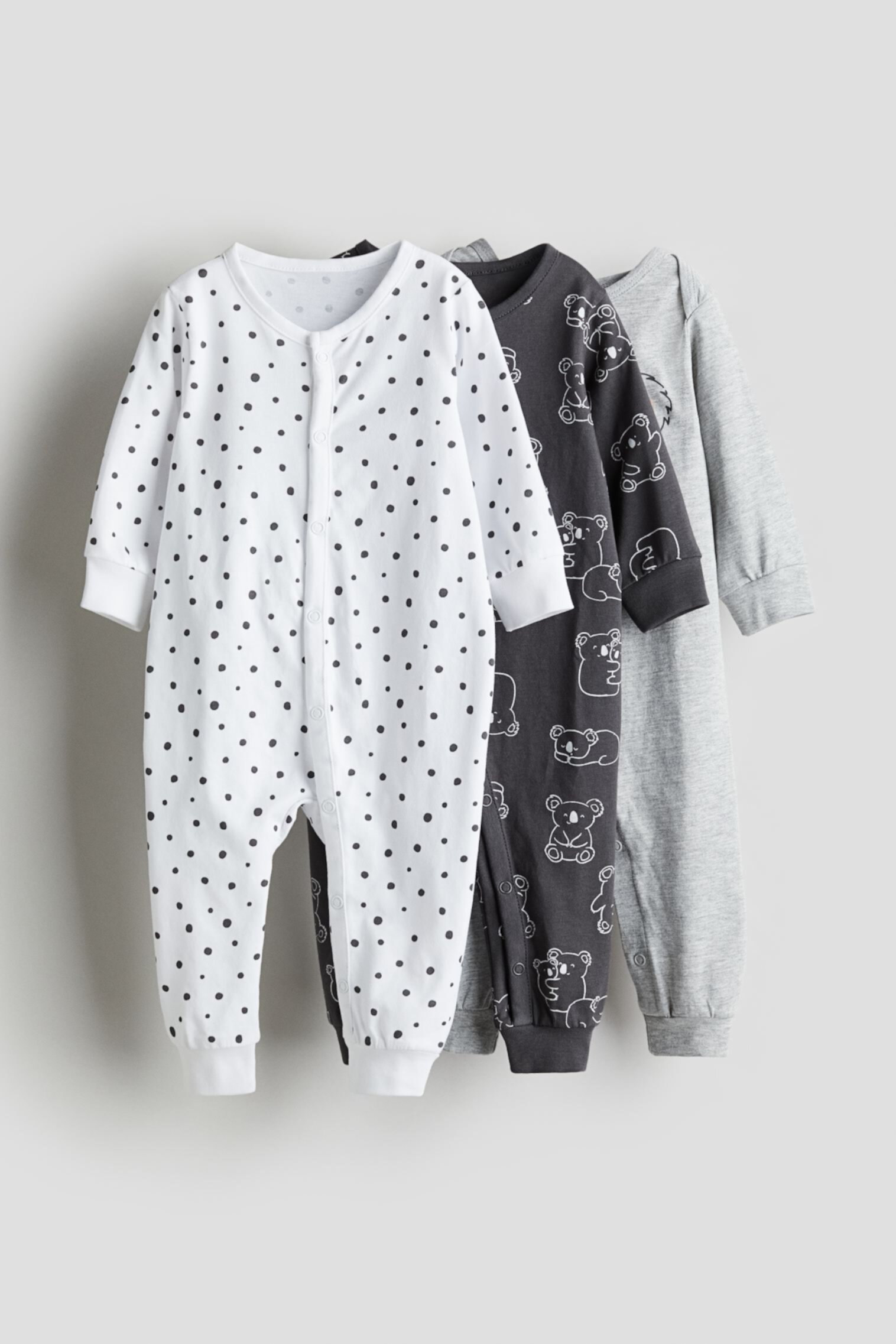 Комплект из трех пижамных комбинезонов из хлопкового джерси H&M
