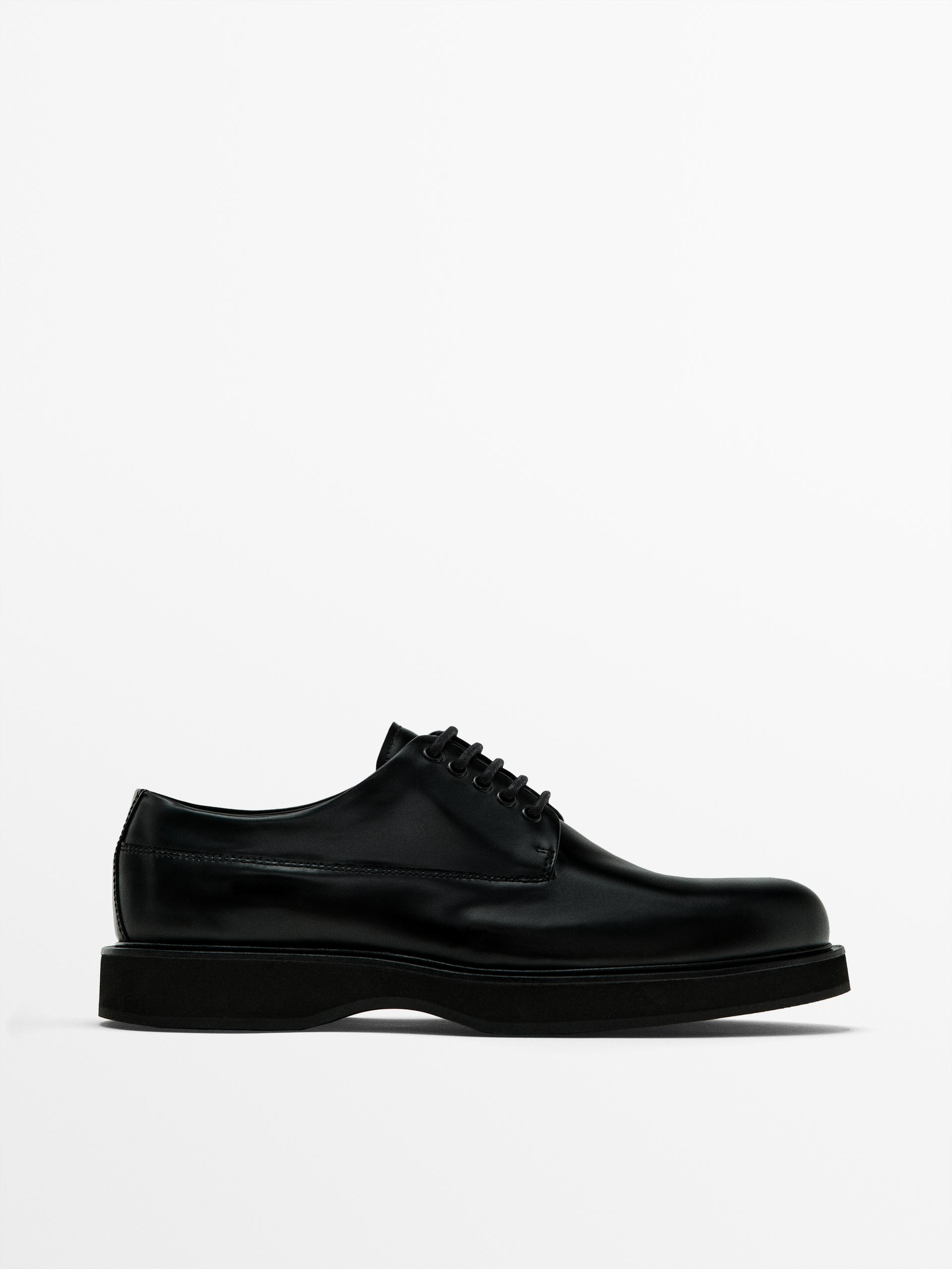 Черные туфли на шнуровке ZARA