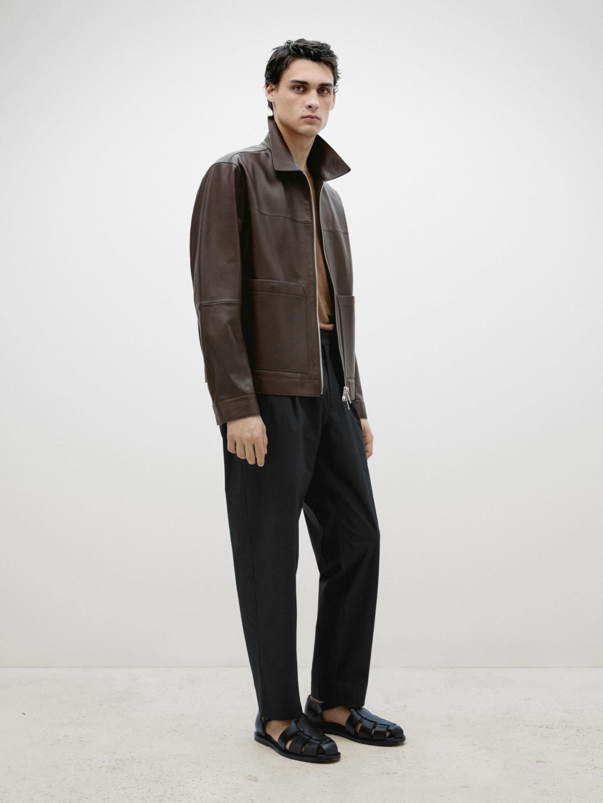 Кожаная куртка наппа с карманами – ограниченная серия ZARA