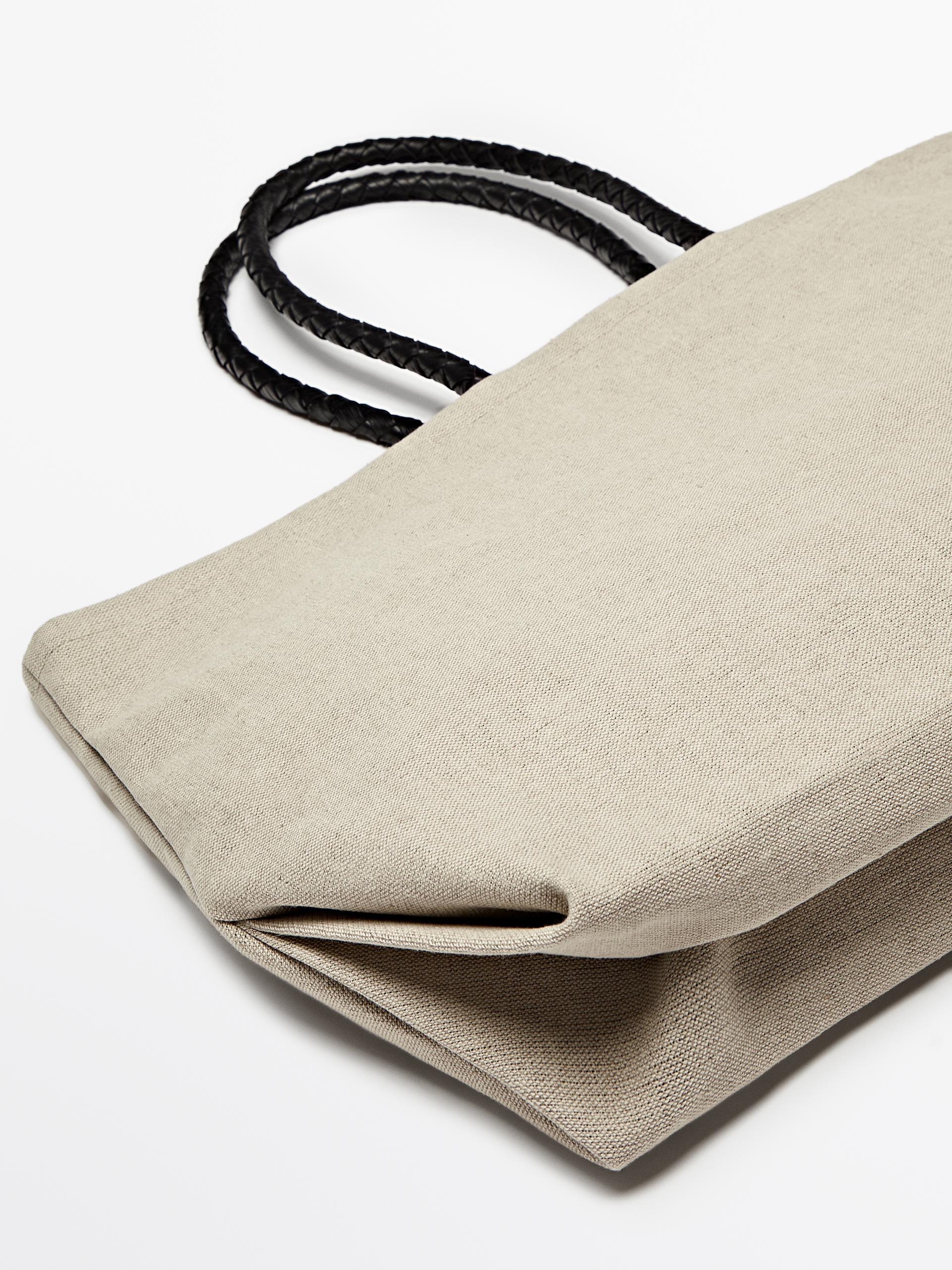Linen maxi shopper bag ZARA