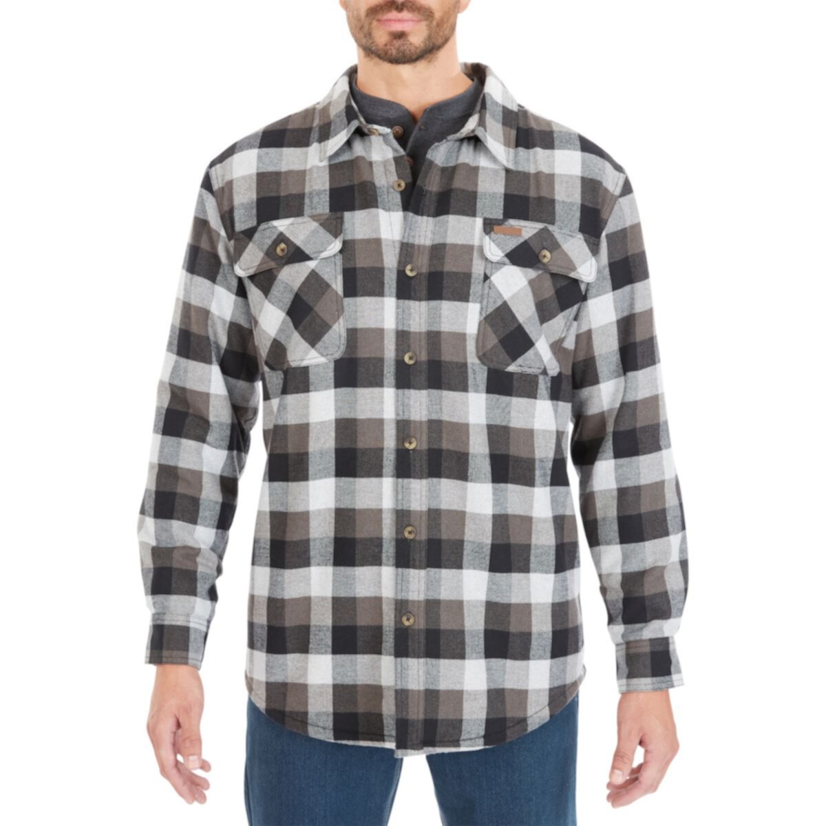 Big & Tall Smith's Workwear Sherpa-Lined Flannel Shirt Jacket Smith's Workwear