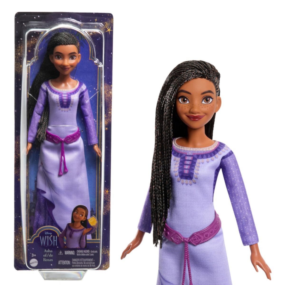 Подвижная модная кукла Disney's Wish Asha of Rosas и аксессуары от Mattel Mattel
