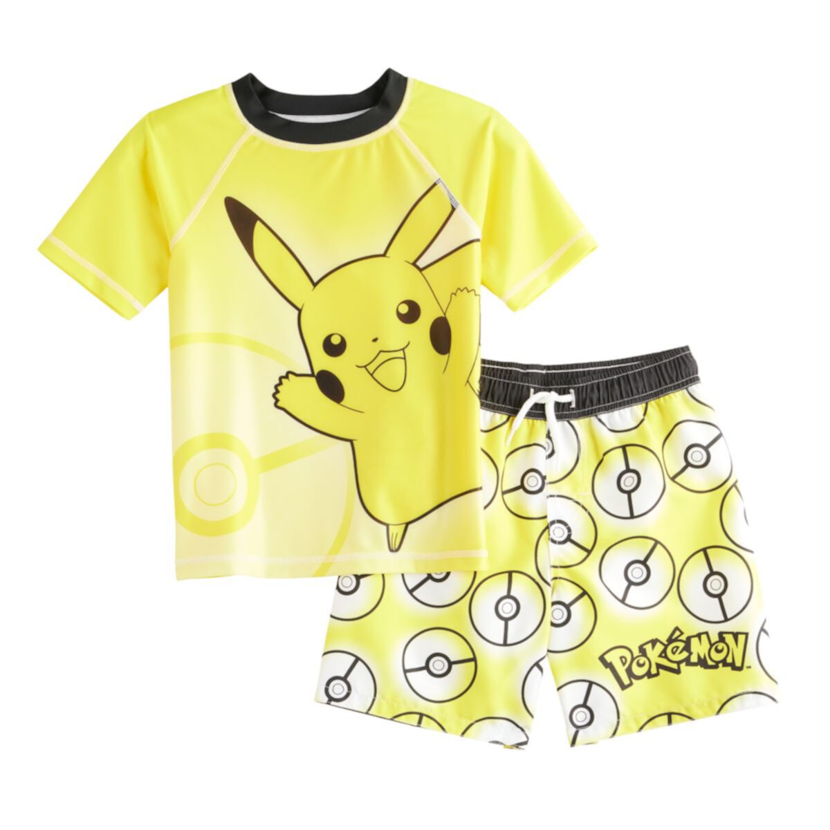 Детская пляжная одежда Licensed Character Для мальчиков 4-14 Pokemon Rashguard & Trunks Swim Set Licensed Character