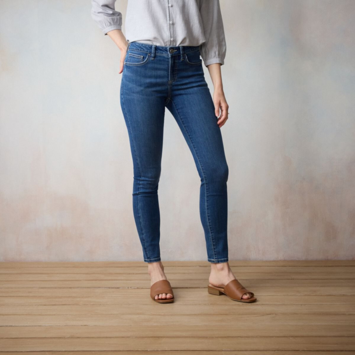 Женские джинсы скинни LC Lauren Conrad со средней посадкой LC Lauren Conrad