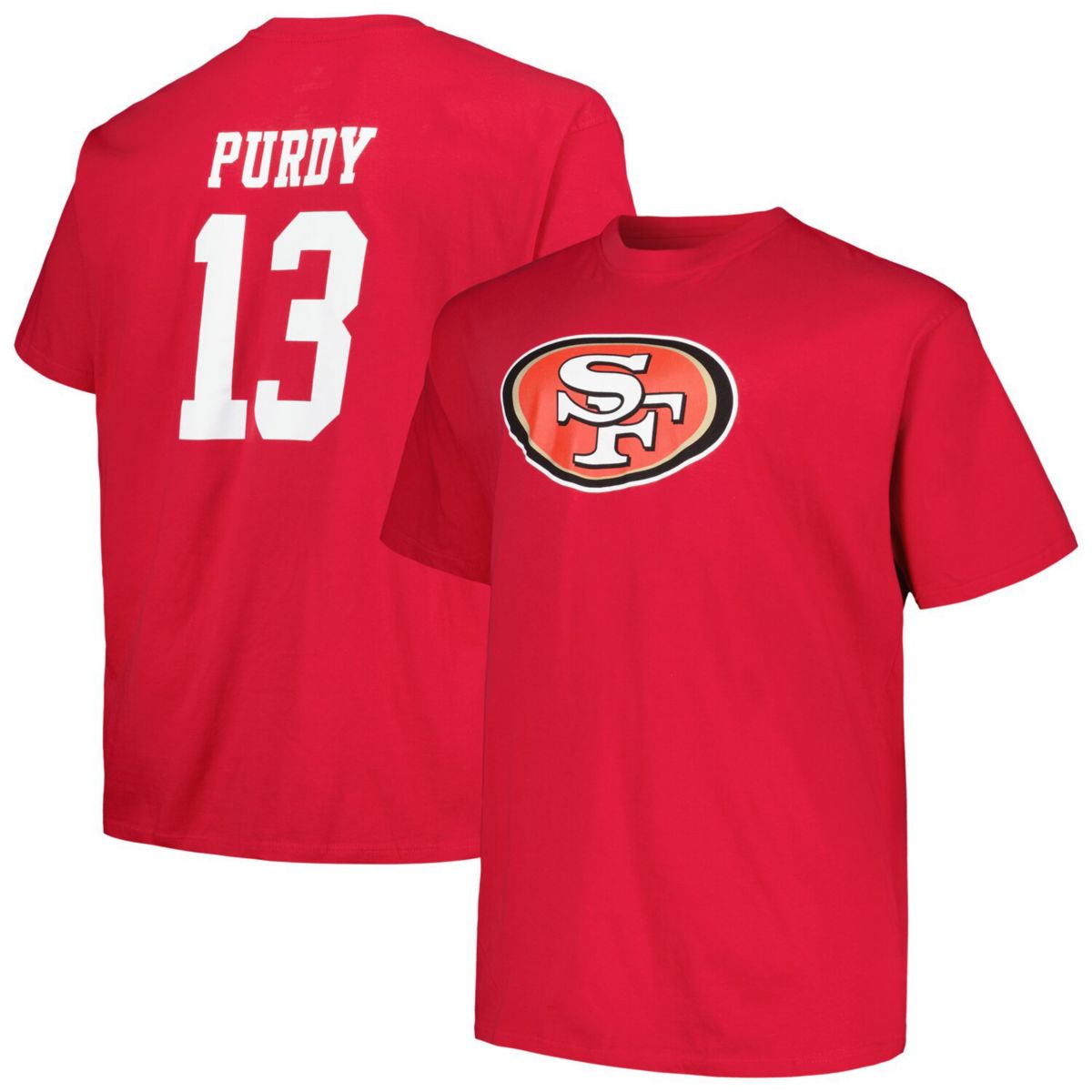 Мужская Футболка Fanatics Brock Purdy Scarlet San Francisco 49ers Big & Tall Player Name & Number T-Shirt Fanatics