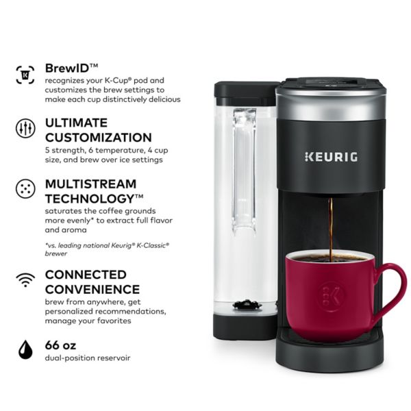 Кофемашина Keurig K-Supreme SMART с WiFi, 4 размерами порций, 66 oz резервуаром Keurig