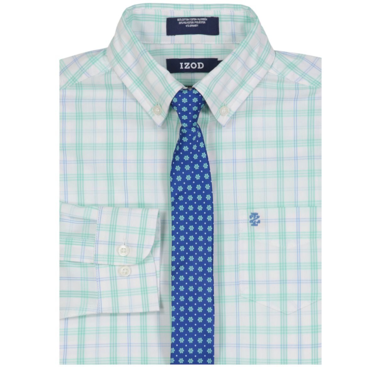 Комплект из рубашки и галстука в клетку стрейч IZOD для мальчиков 4–20 лет IZOD