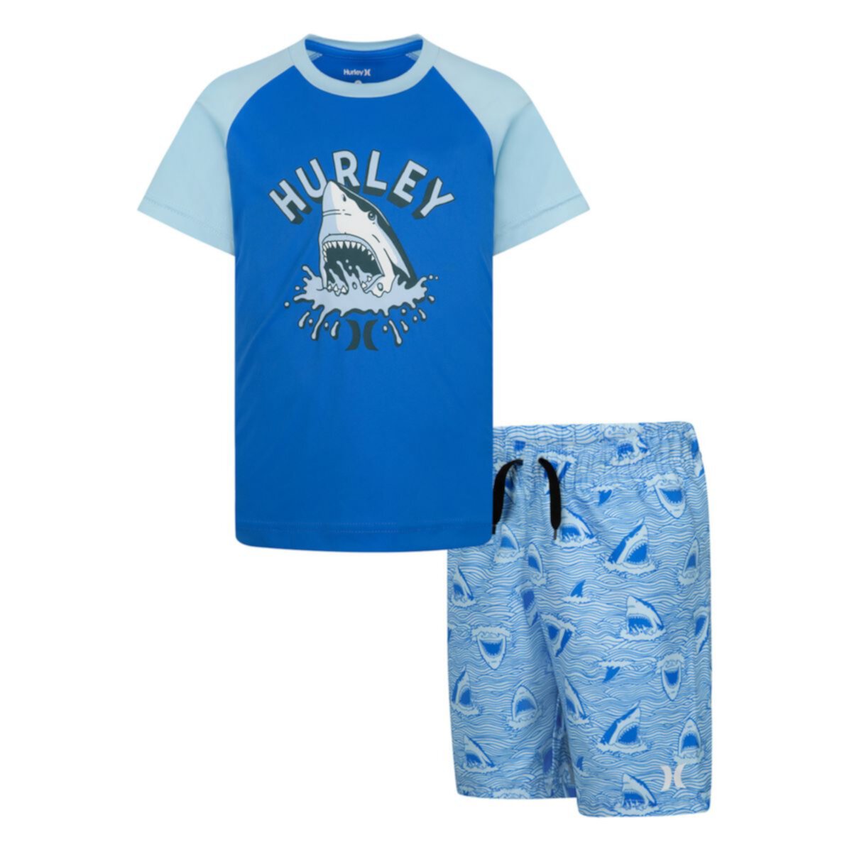 Hurley Shark Head Swim H2O-Dri UPF для мальчиков 4–20 лет, комплект защитной экипировки и плавок Hurley